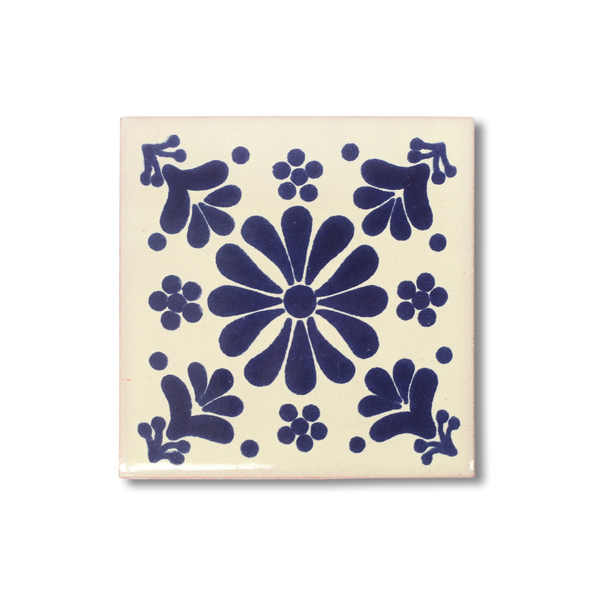 Kachel 'Buenavista', blau, weiß, T 10 cm, B 10 cm, H 0,5 cm