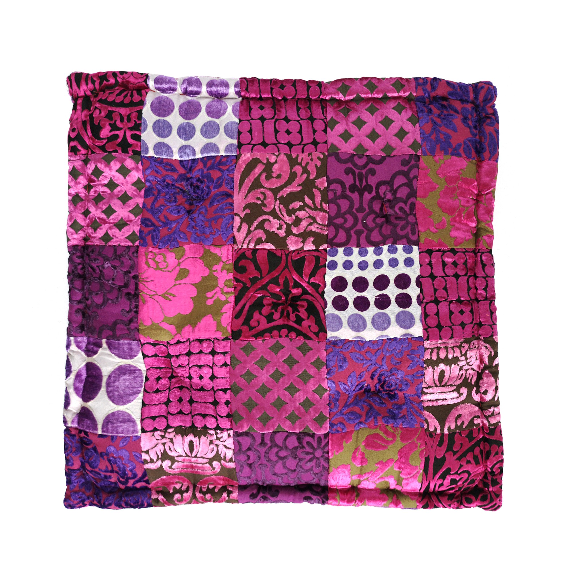 Sitzkissen Patchwork, pink, T 60 cm, B 60 cm, H 10 cm