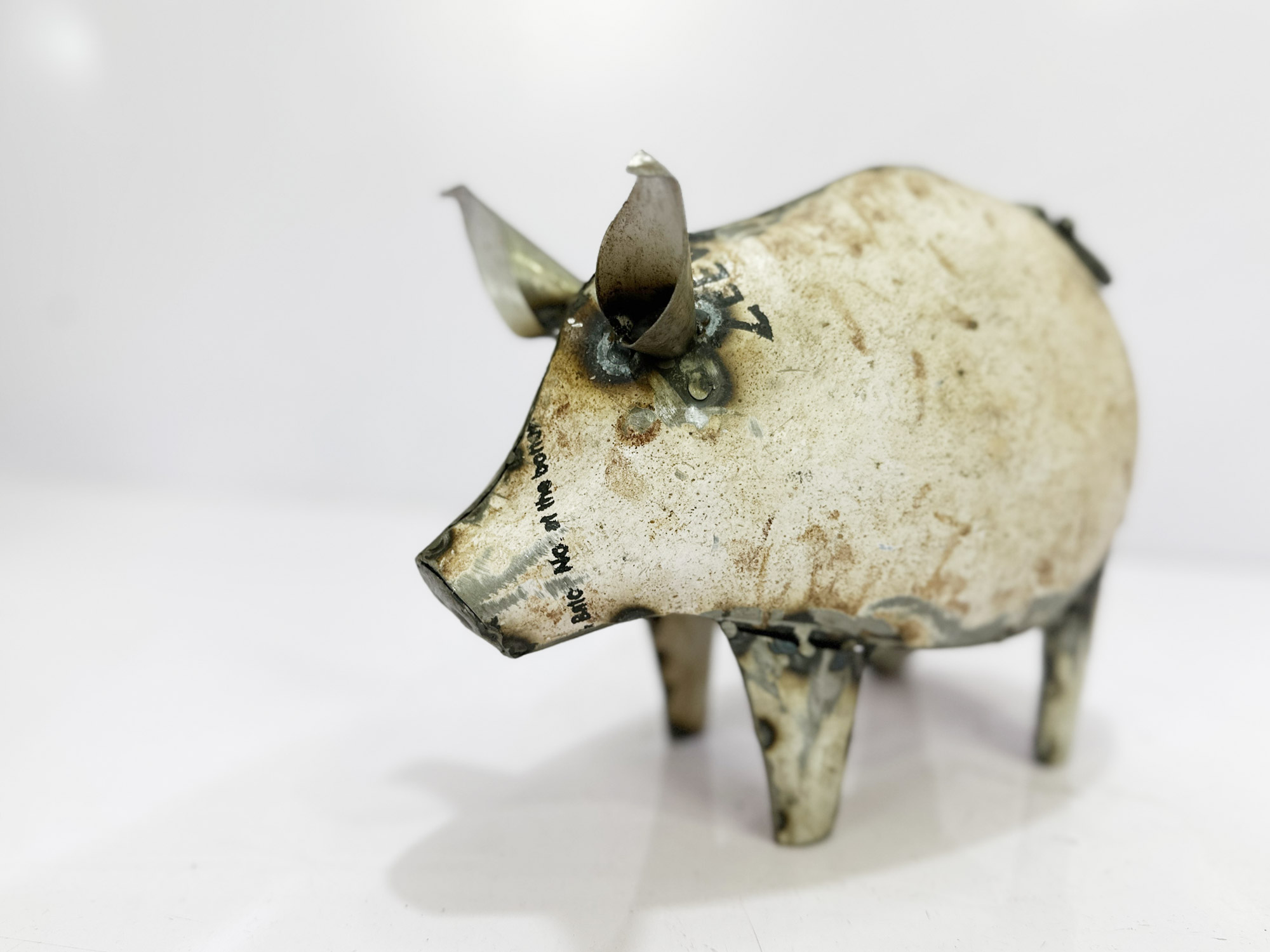 Metallfigur 'Schwein', weiß, B 25 cm, T 12 cm, H 20 cm