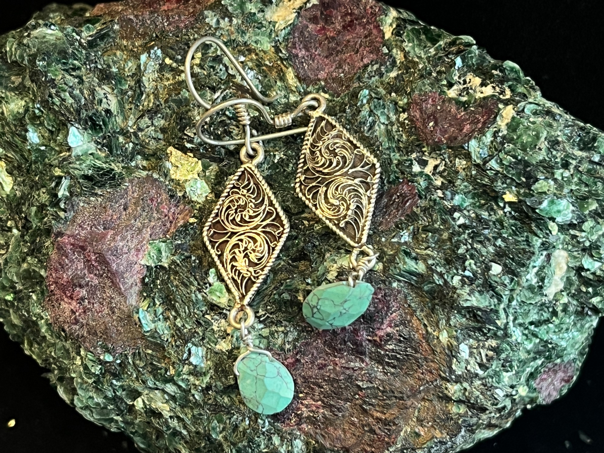 Ohrring 'Türkis' in 925 Silber