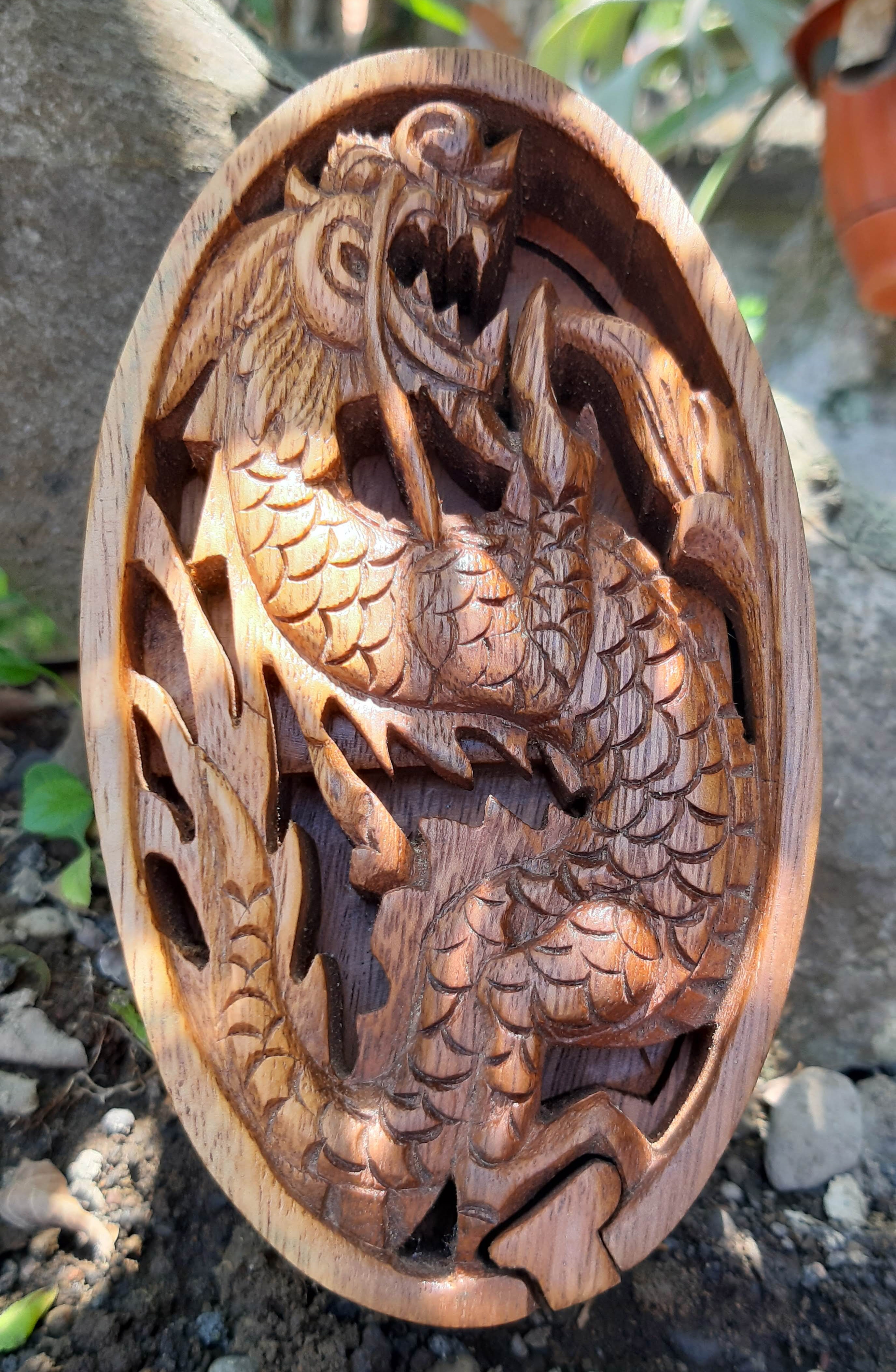 Secret Box 'Drache', braun, T 7 cm, B 14 cm, H 8 cm