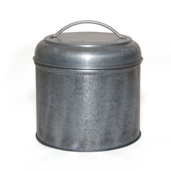 Aufbewahrungsdose aus Metall L, silber, Ø 16 cm, H 17 cm