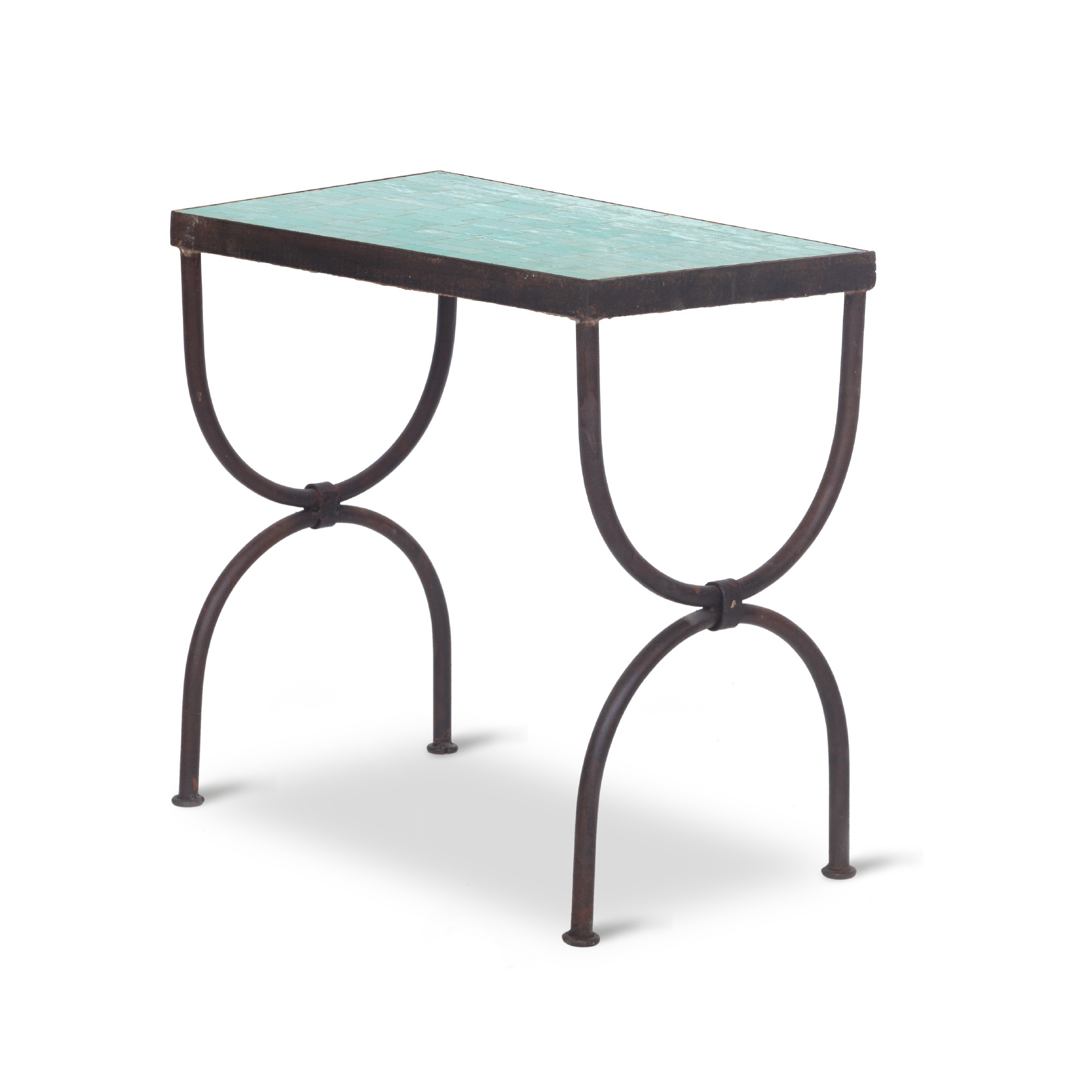Rechteckiger Mosaiktisch 'Fountain' L, hellblau, B 50 cm, T 30 cm, H 45 cm