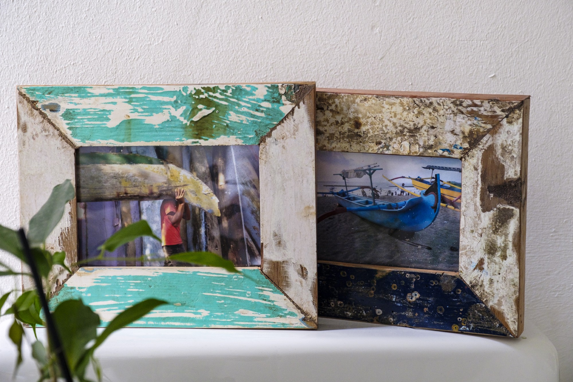 Fotorahmen aus Bootsholz, receyceltes Holz, B 25 cm, H 20 cm