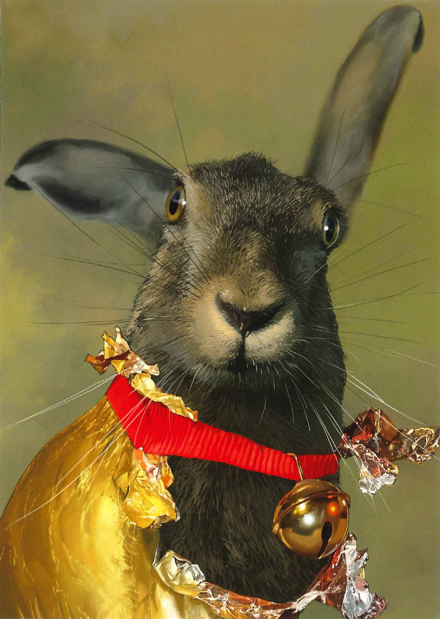 Postkarte 'Goldhase'