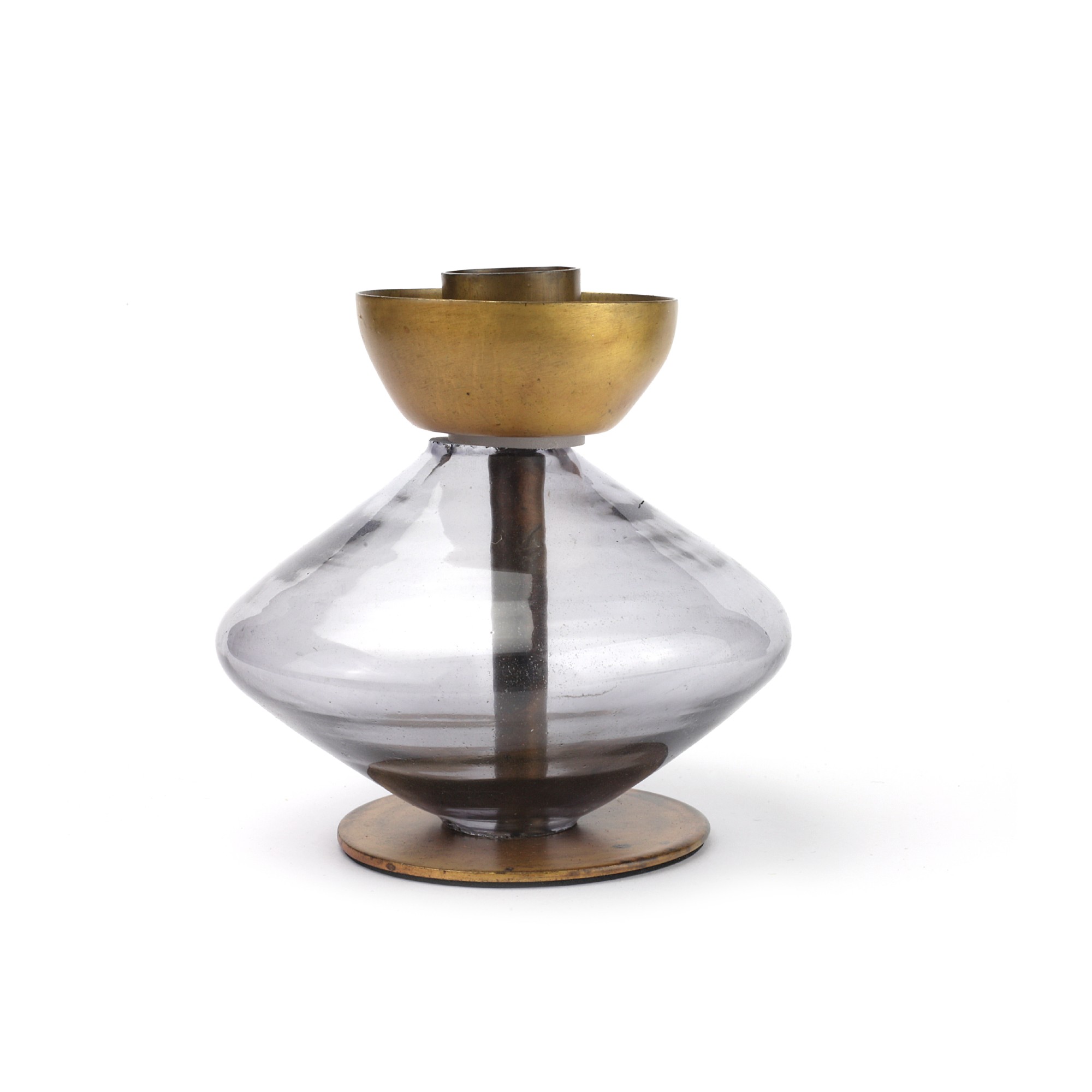 Kerzenständer 'Ussuri', blau, gold, Ø 11 cm, H 10 cm