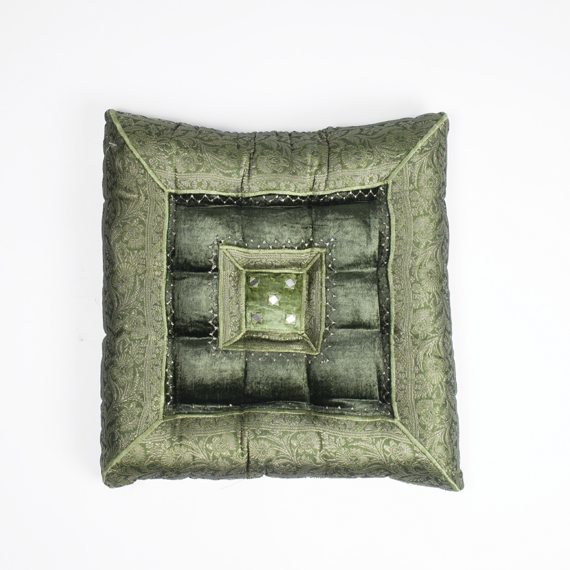 Kissen 'Diamant', grün, silber, L 40 cm, B 40 cm