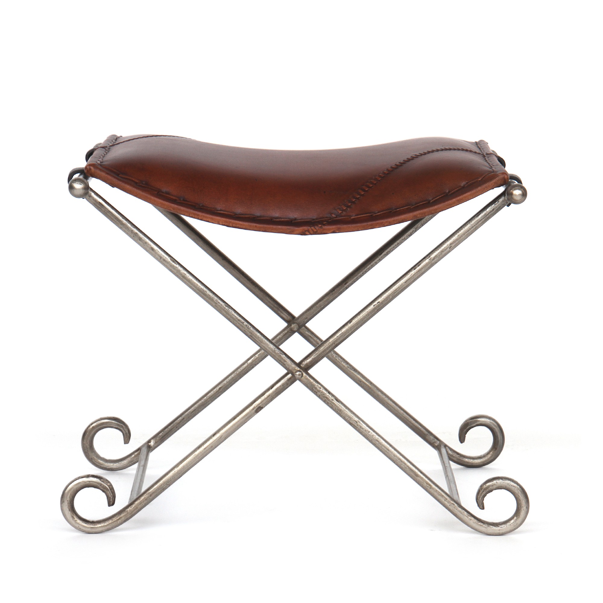 Scherenhocker 'Bilbao', hellbraun, T 50 cm, B 45 cm, H 45 cm