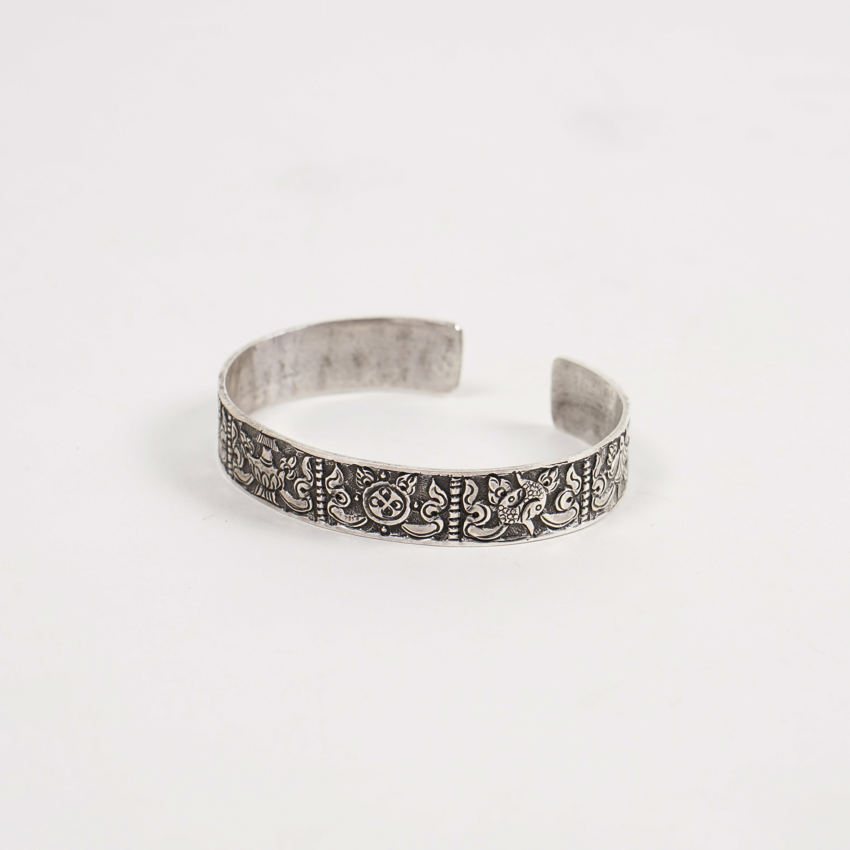 Armreif "8 Glückssymbole", aus echtem 925er Silber