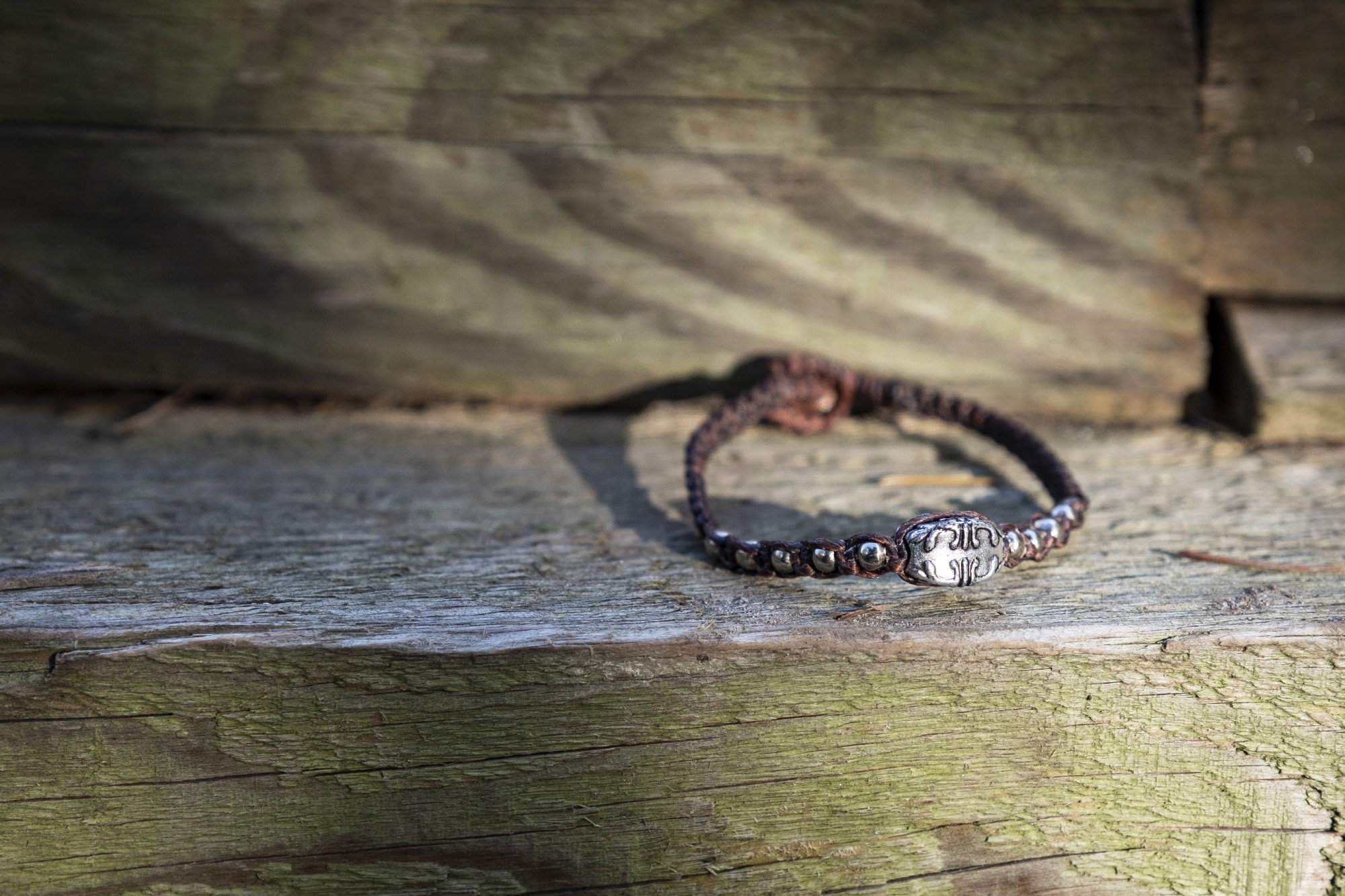 Armband 'Dean', handgefertigt, braun