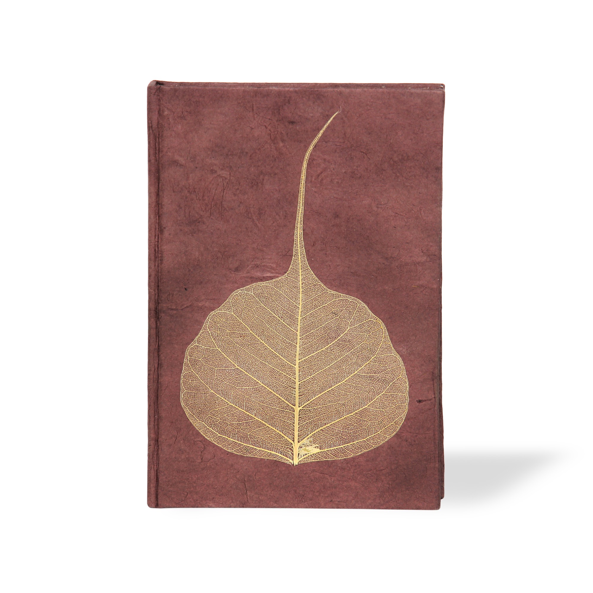 Notizbuch 'Blatt', dunkelbraun, B 8 cm, H 11,5 cm