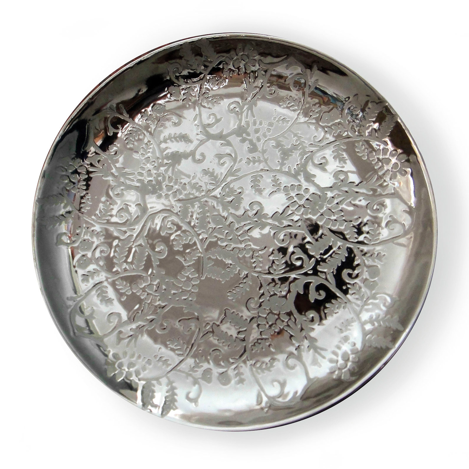 Deko-Teller, silber, Ø 34,5 cm, H 4,5 cm