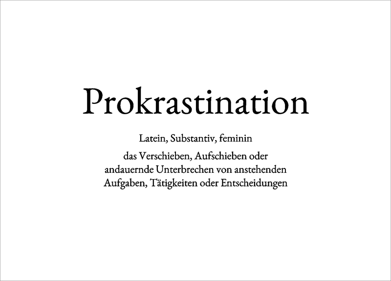 Postkarte 'Prokrastination'
