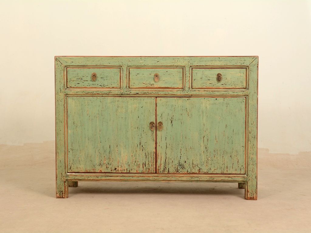 Einzelstück chinesisches Sideboard, mint, B 120 cm, H 85 cm, L 40 cm