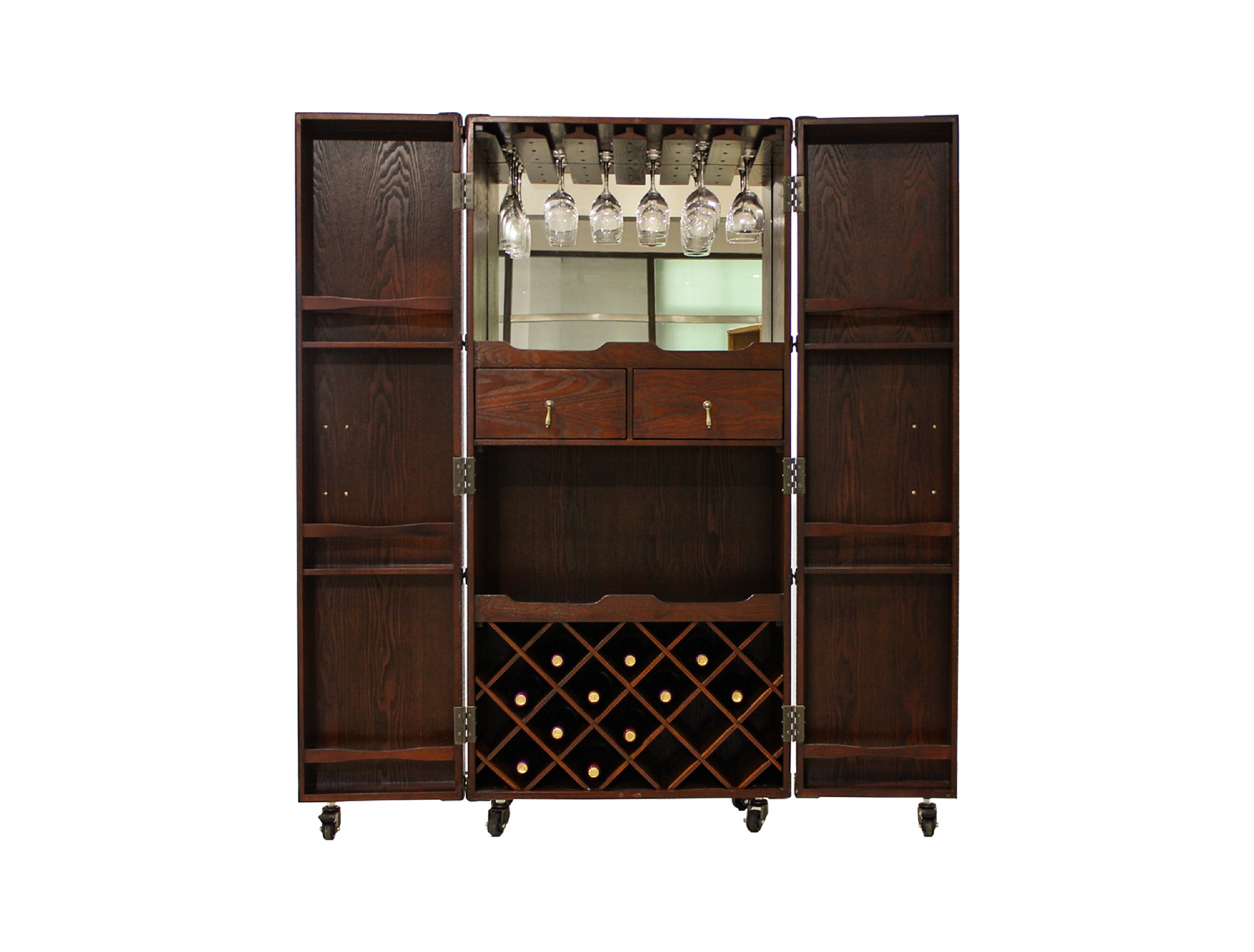 Koffer-Bar 'Delfson', schwarz, B 72 cm, T 45 cm, H 152 cm