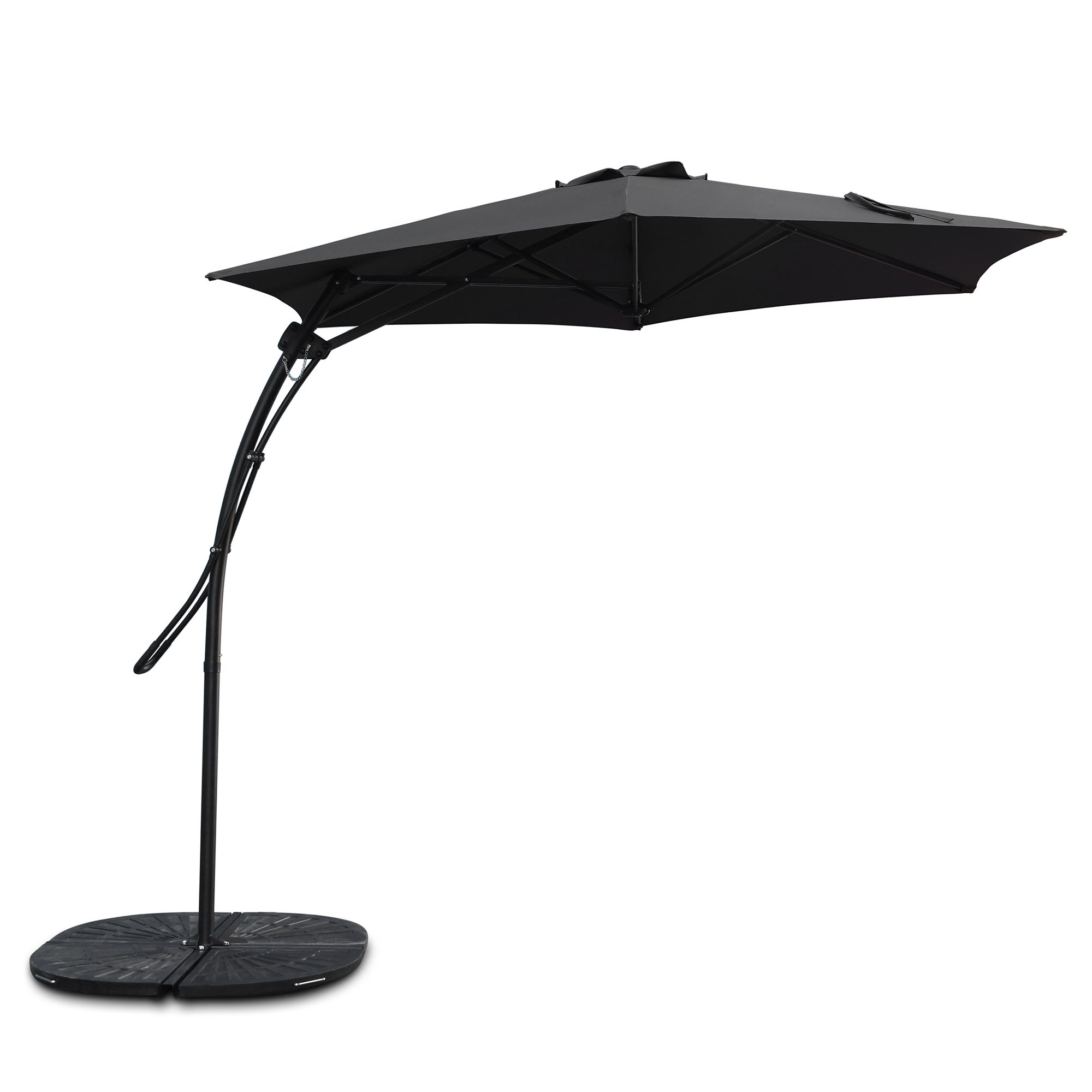 Sonnenschirm 'Desmann' dunkelgrau, Ø 270 cm, H 190-220 cm