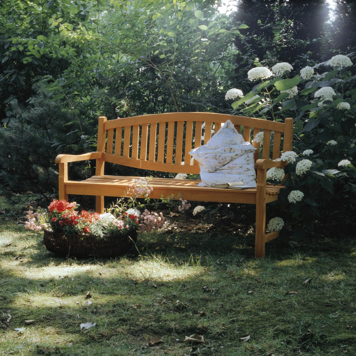 Gartenbank 'Alborg' 3-sitzer, aus Teakholz, natur, B 150 cm, L 55 cm, H 95 cm