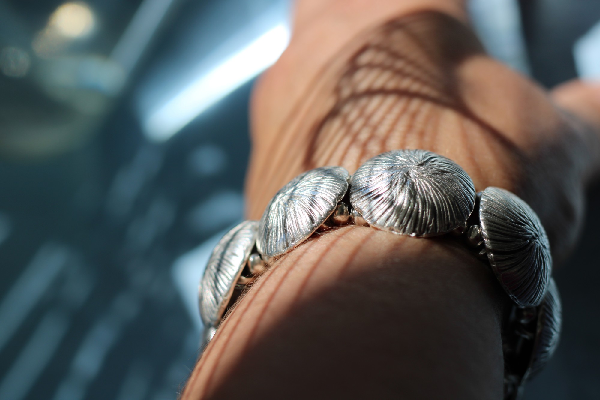 Armband, Zamak-Legierung, silber, B 2 cm, L 9,5 cm
