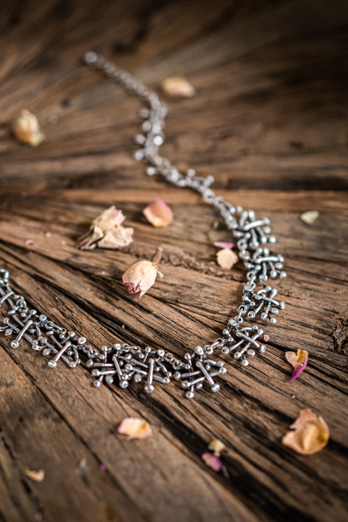 Collier 'Cluster', Zamak-Legierung, H 2 cm, L 36 cm