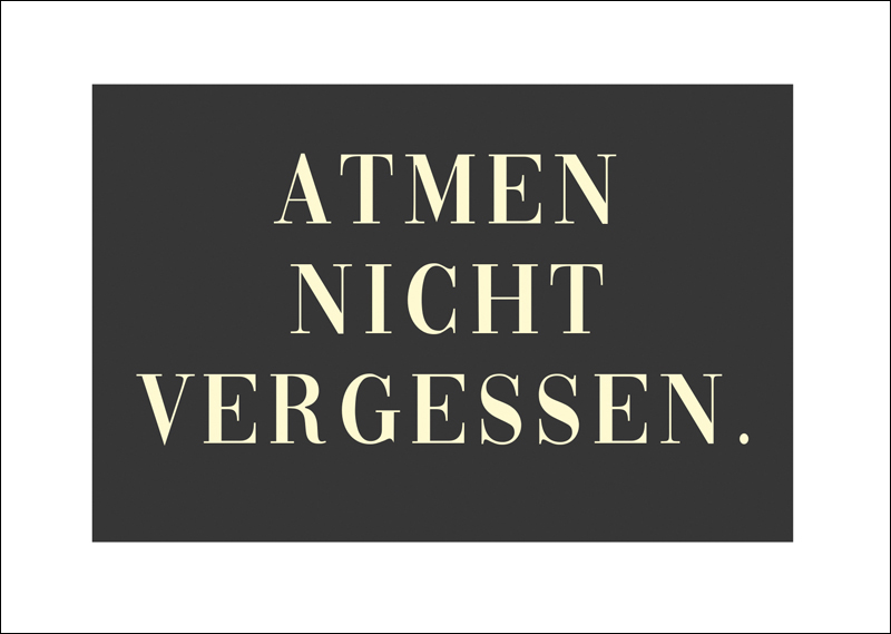 Postkarte 'Atmen nicht vergessen'