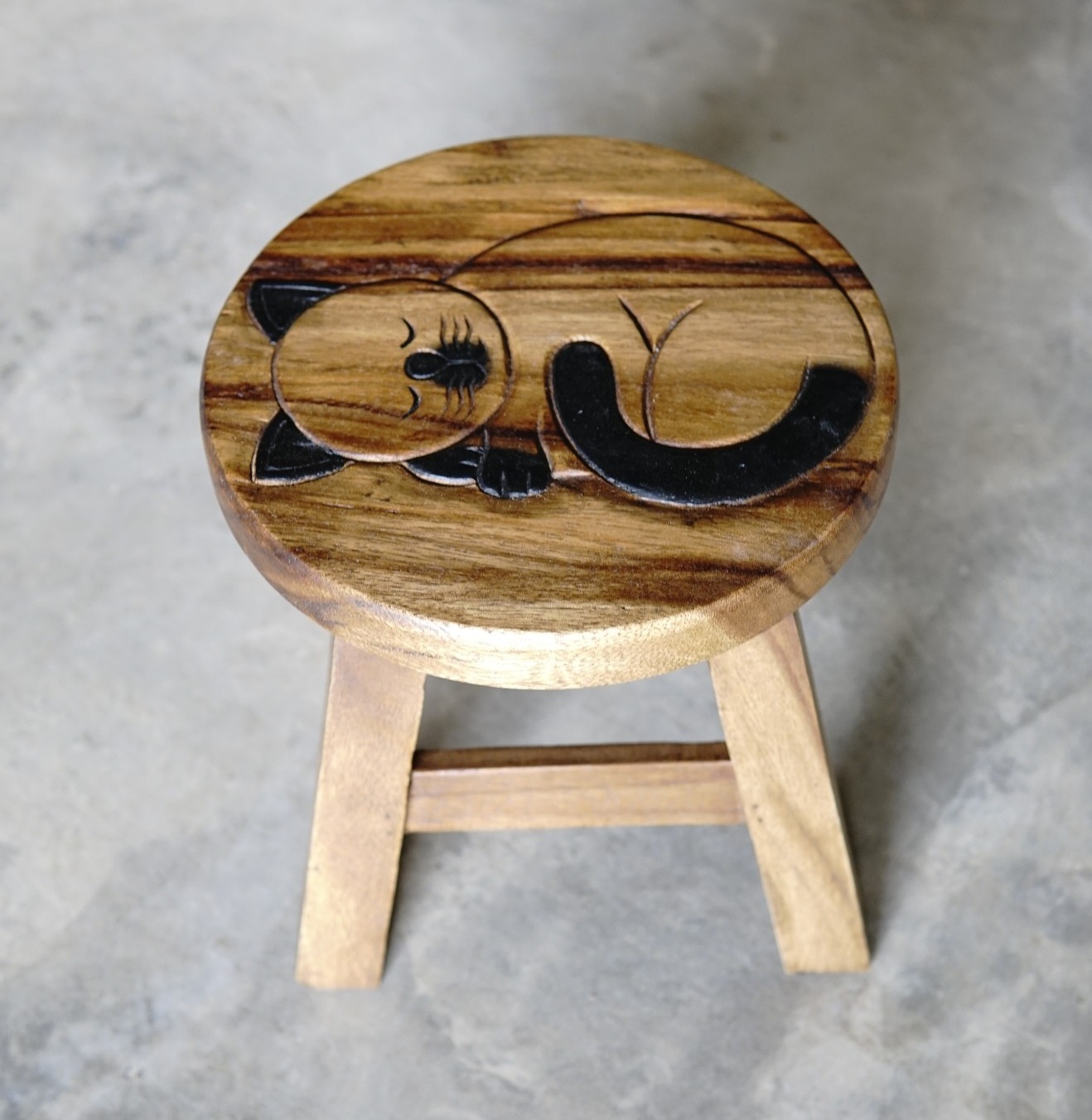 Hocker 'Katze', natur, Ø 25 cm, H 25 cm