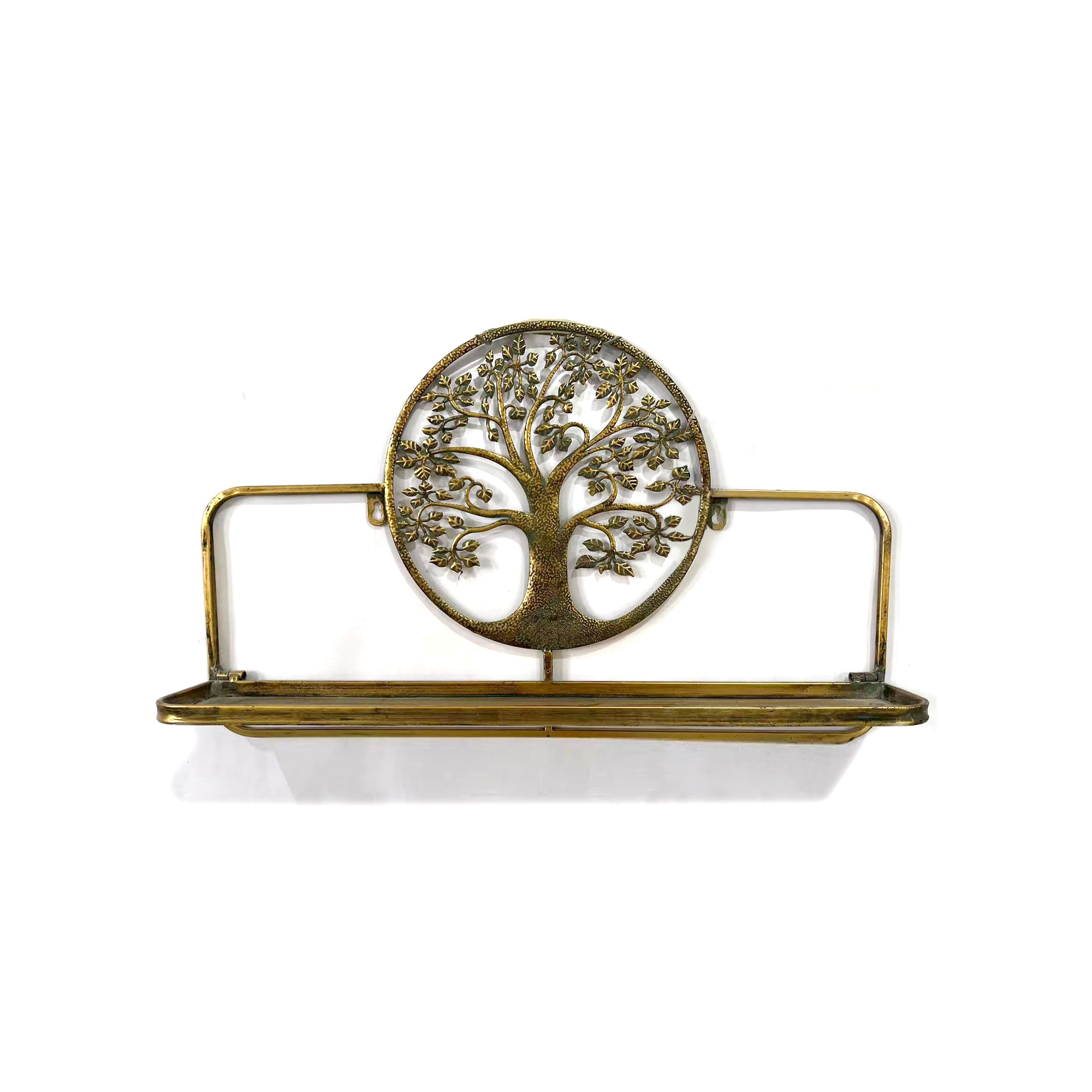 Wandregal 'Arbre' aus Metall, antik gold, B 63 cm, H 38 cm, L 16 cm