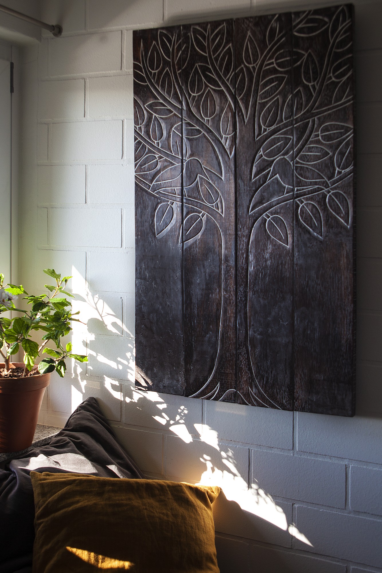 Panel 'Baum des Lebens', braun, T 3 cm, B 100 cm, H 60 cm