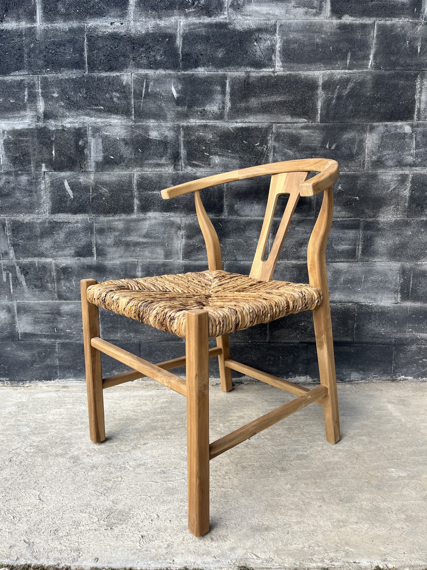 Stuhl 'Denstraat' aus Teak, natur, B 56 cm , H 78 cm, L 60 cm