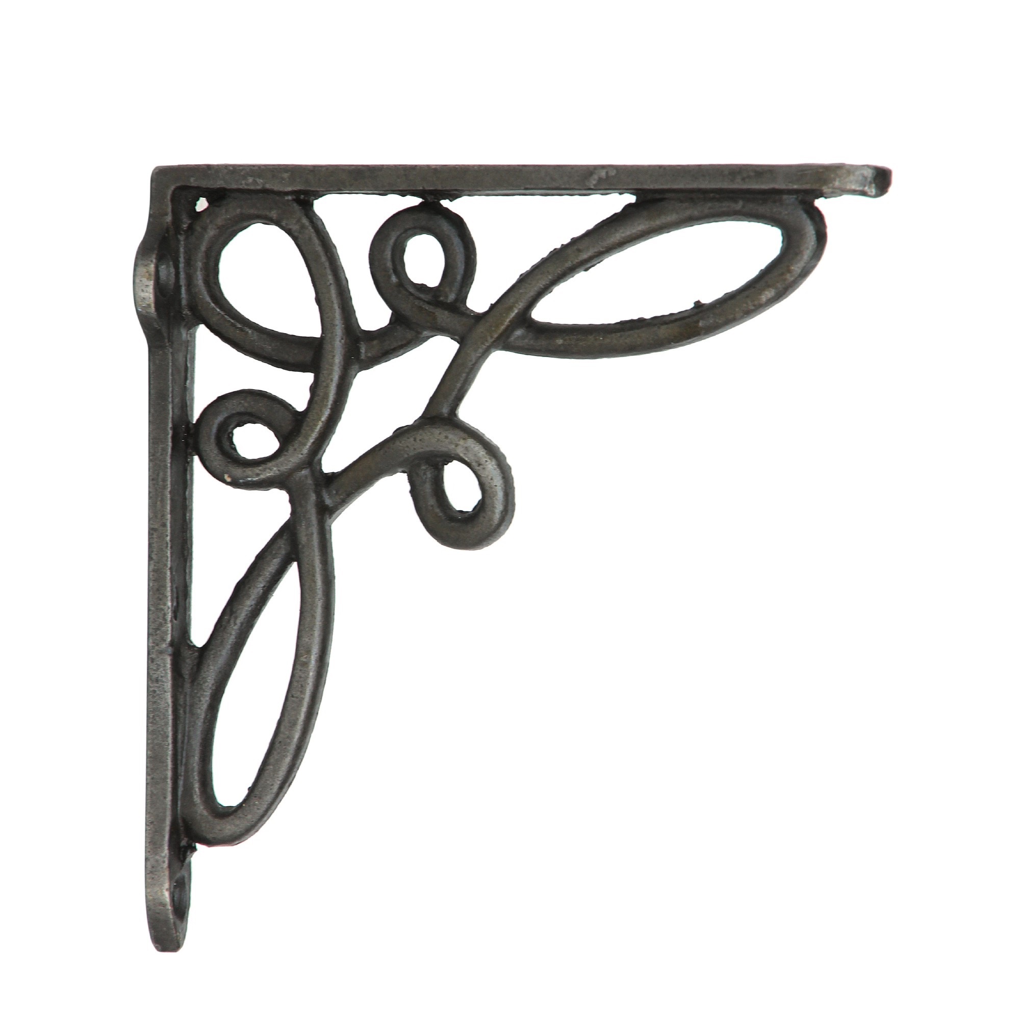 Regalwinkel aus Gusseisen, schwarz, T 11 cm, H 11 cm, B 2 cm