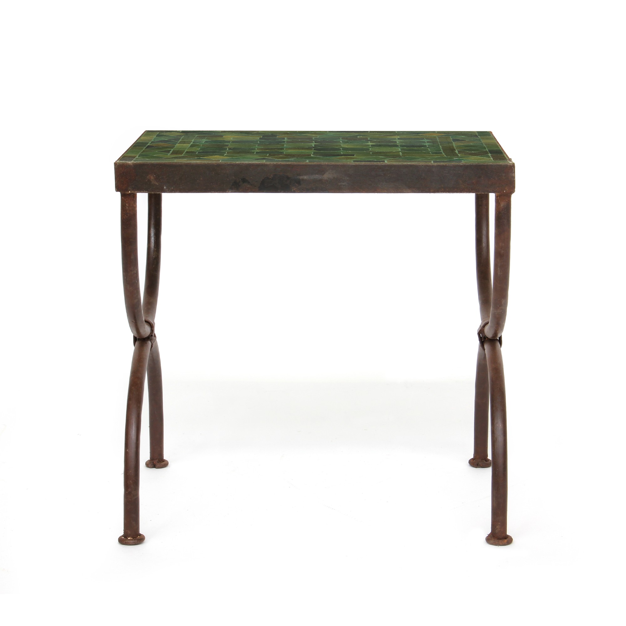 Mosaik-Beistelltisch M, oliv, B 45 cm, L 30 cm, H 45 cm