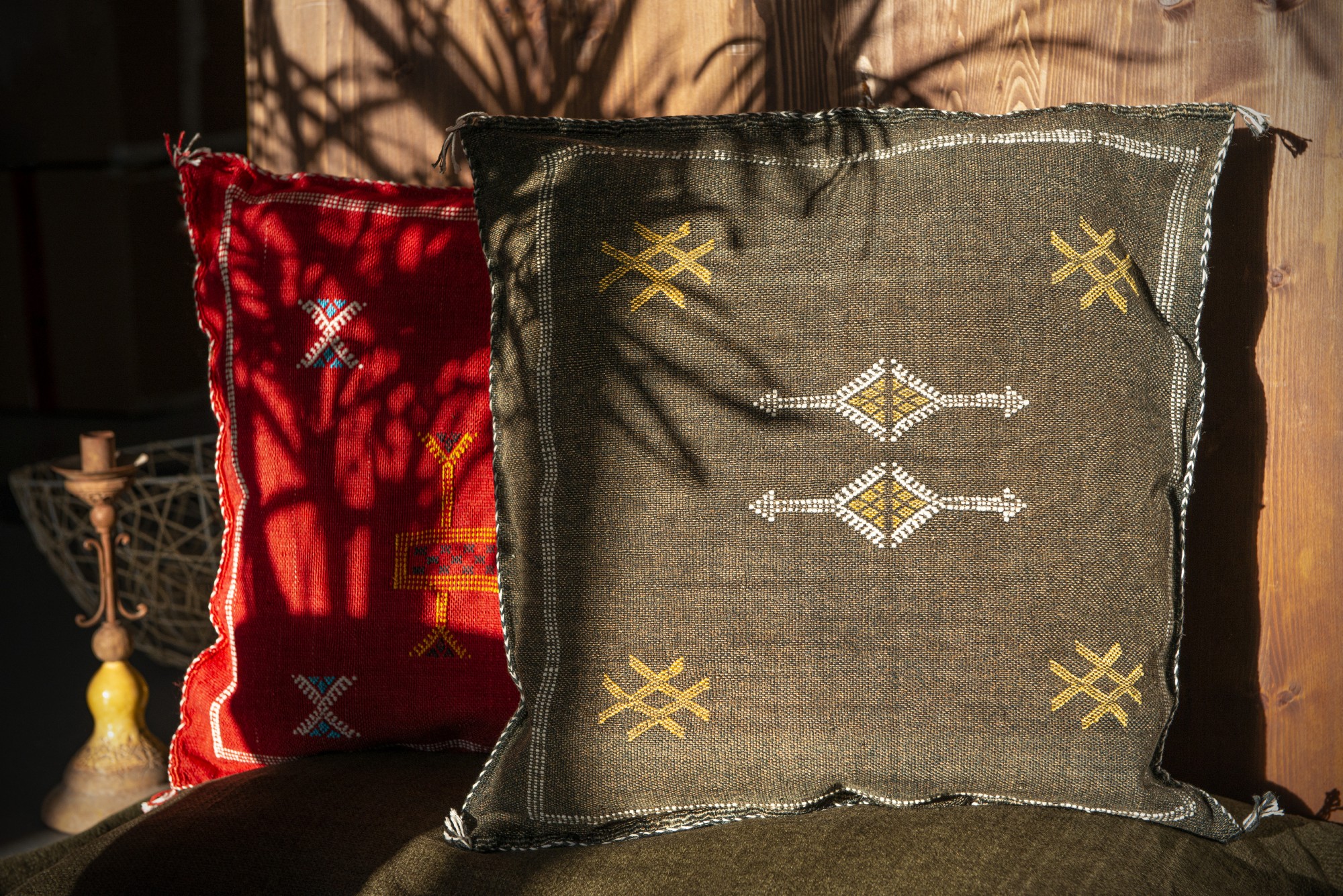 Kissenhülle aus Sabra, braun, T 50 cm, B 50 cm