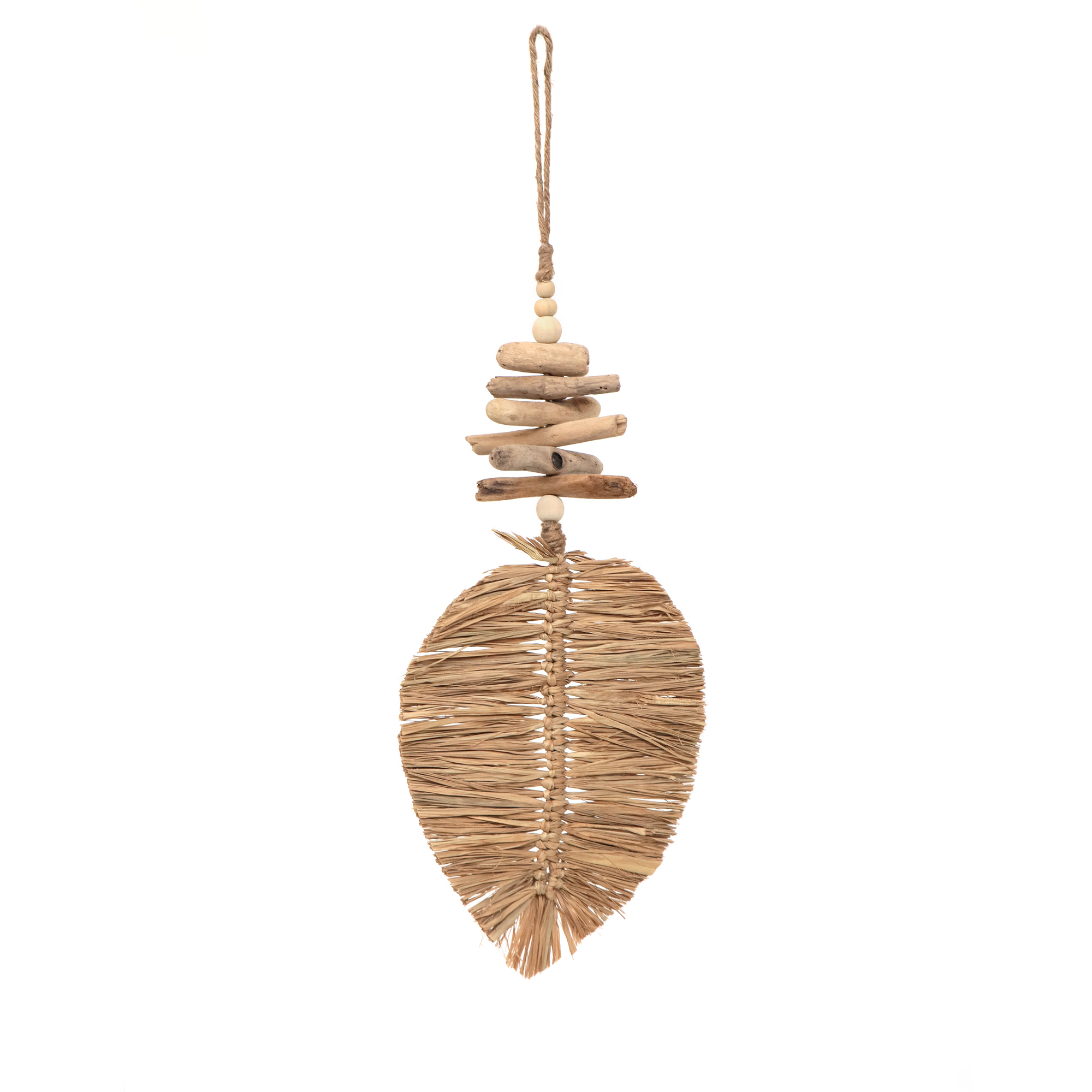 Aufhänger aus Seegras und Treibholz, H 60 cm, B 23 cm