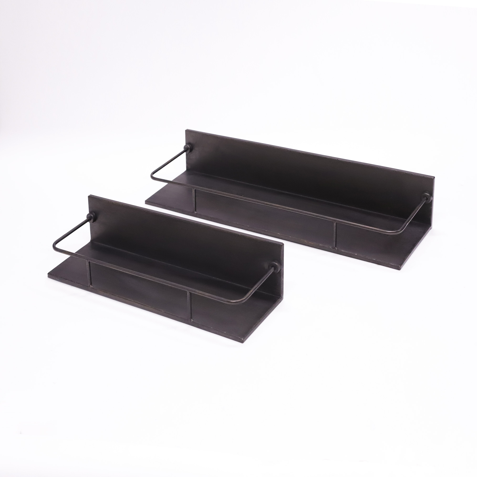 Set Wandregale aus Metall, schwarz