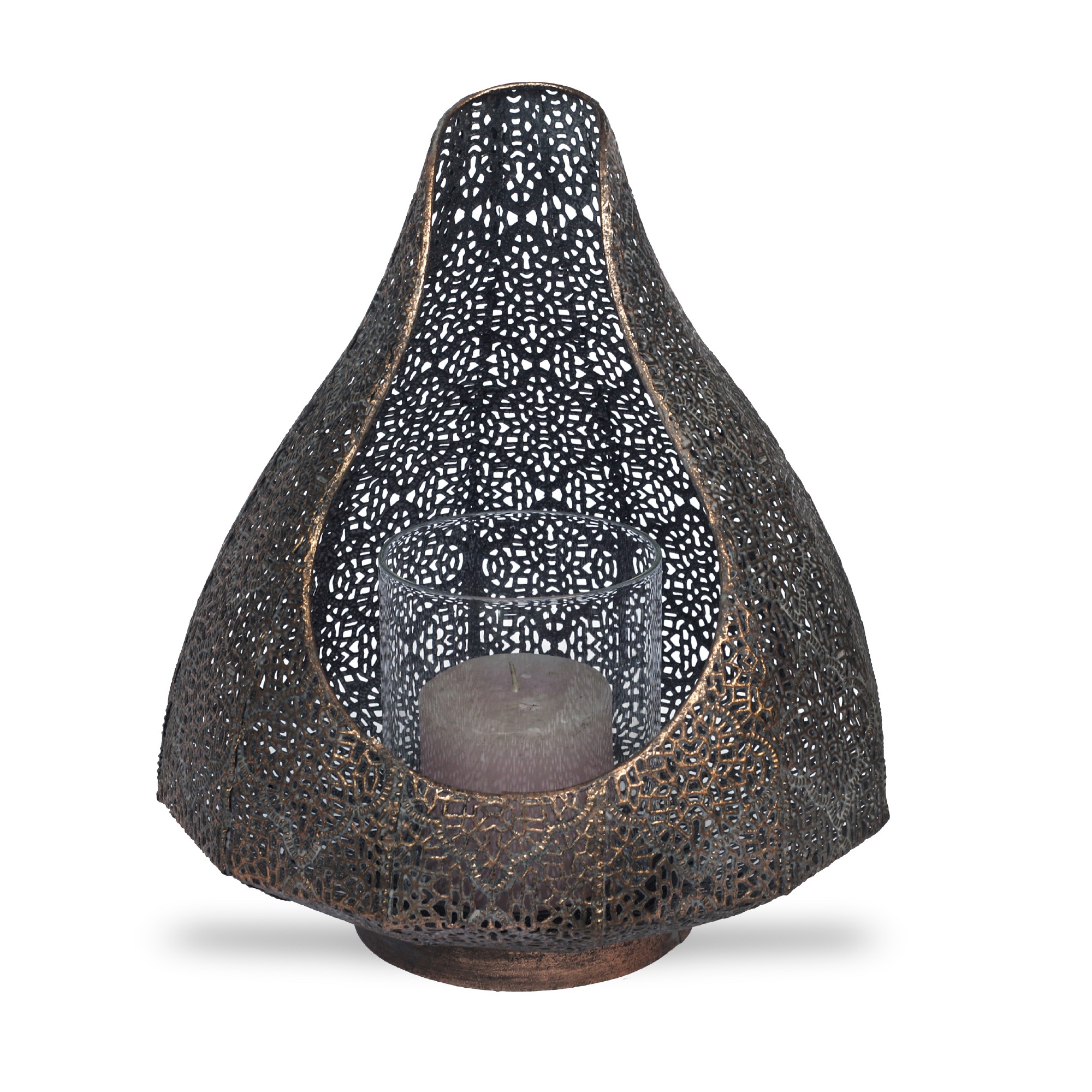 Windlicht 'Le Clerque', antik bronze, Ø 25,5 cm, H 30,5 cm
