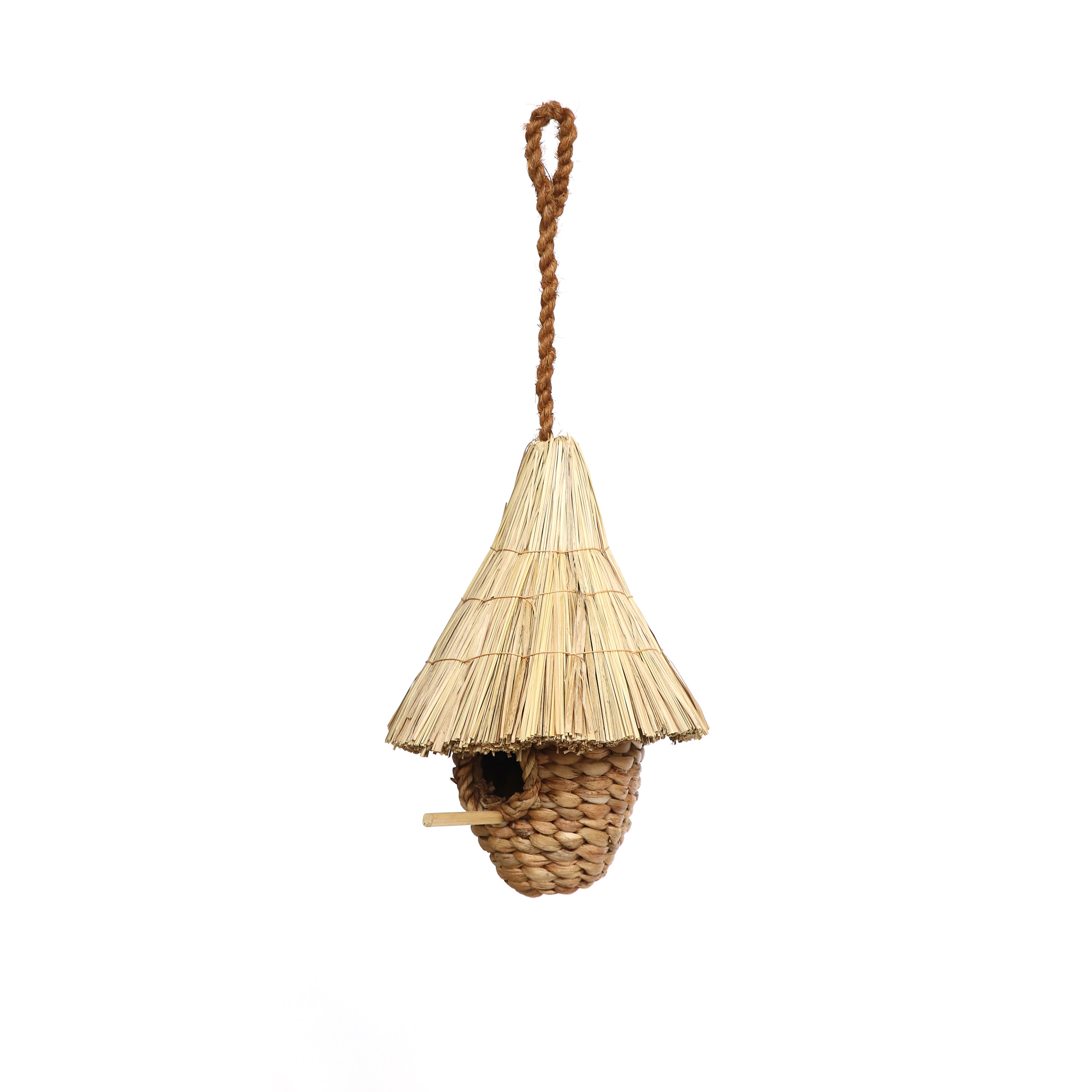 Vogelhaus aus Wasserhyazinthe, H 30 cm, Ø 20 cm