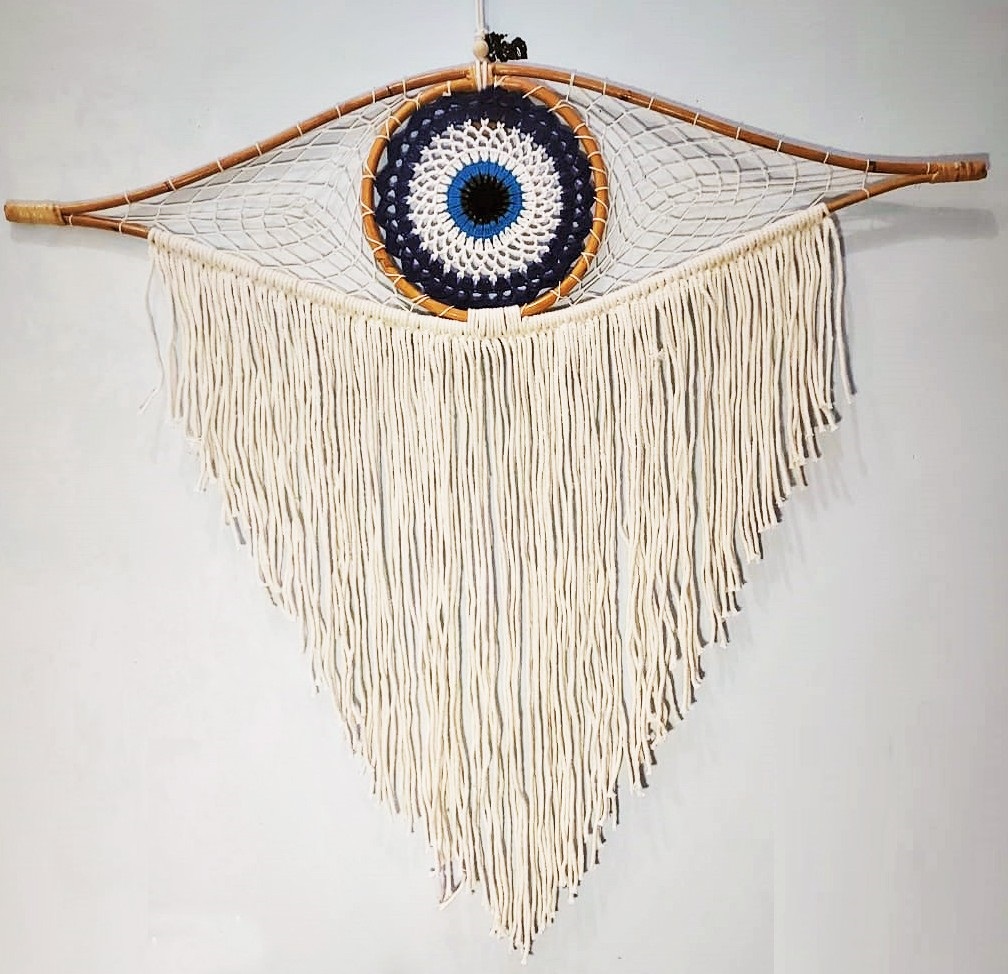 Traumfänger 'Mandelauge', weiß, B 83 cm, H 97 cm