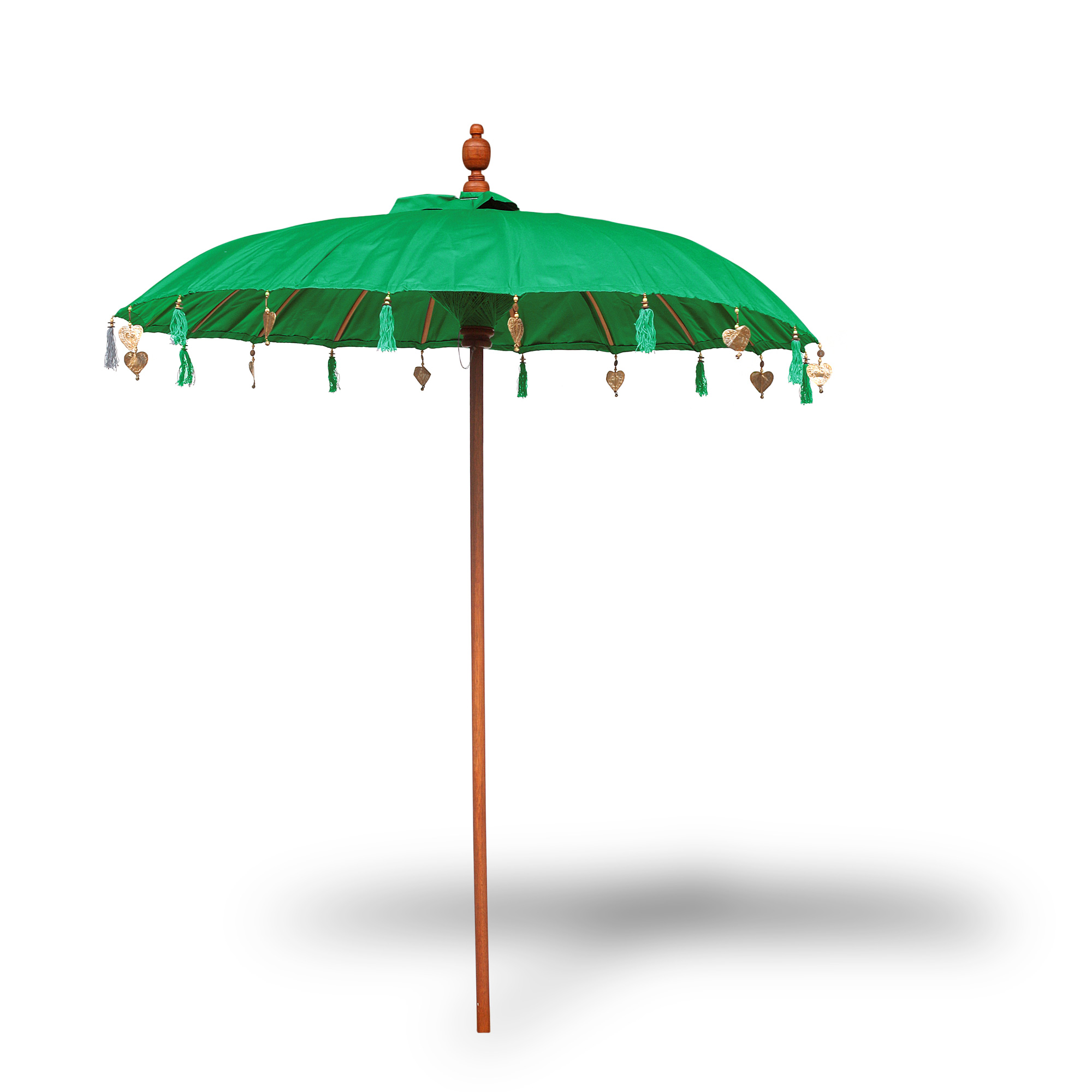 Balischirm mit Troddeln, grün, Ø 185 cm, H 210 cm