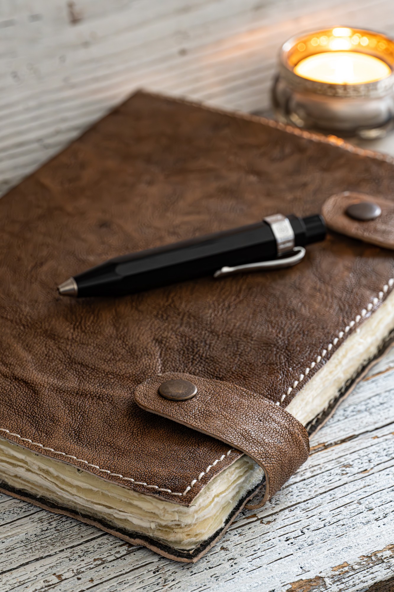 Notizbuch 'Kala' aus Leder, braun, H 23 cm, B 15 cm, T 2,5 cm