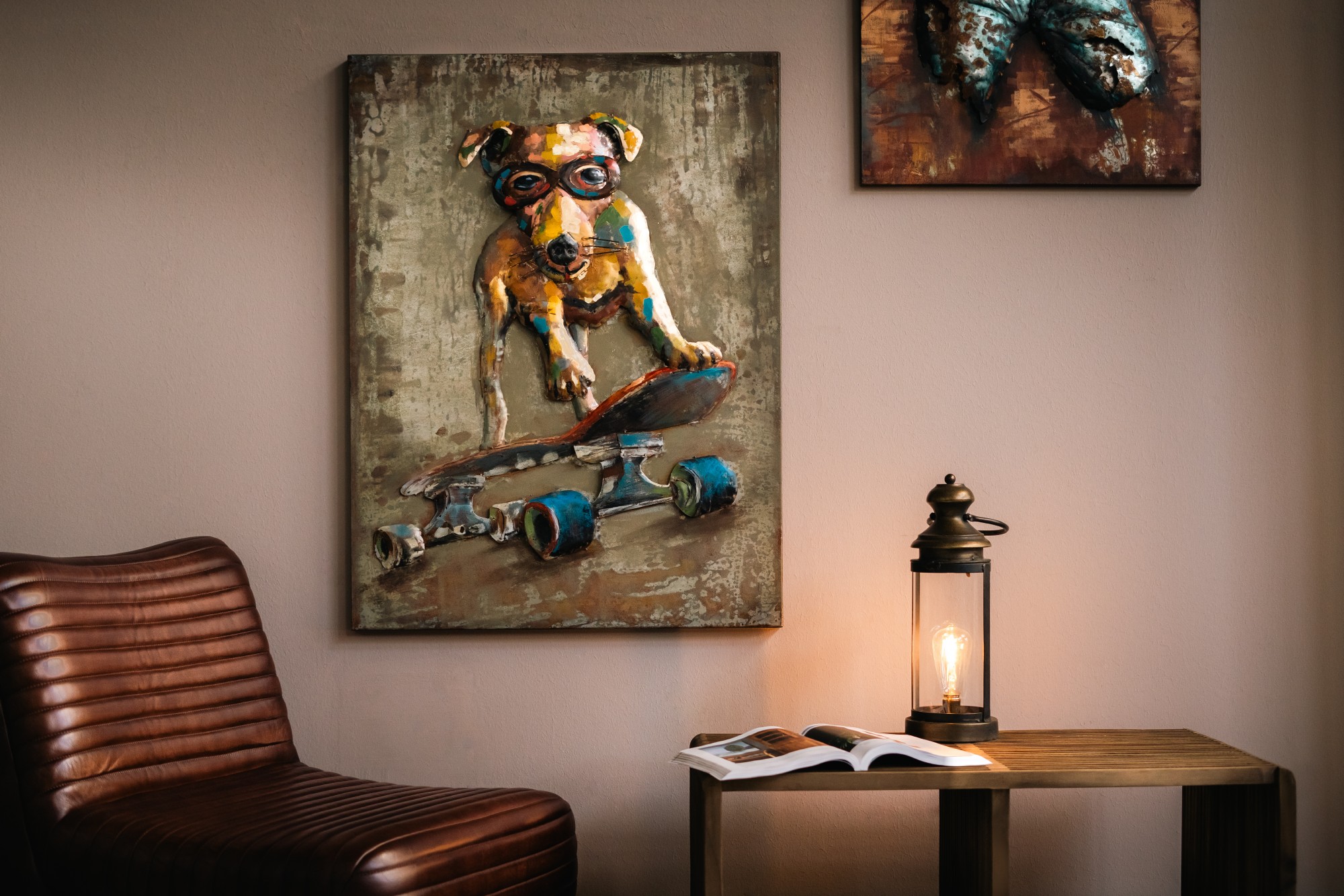 3D-Wandbild 'Hund', aus Metall, H 100 cm, B 75 cm, L 6 cm