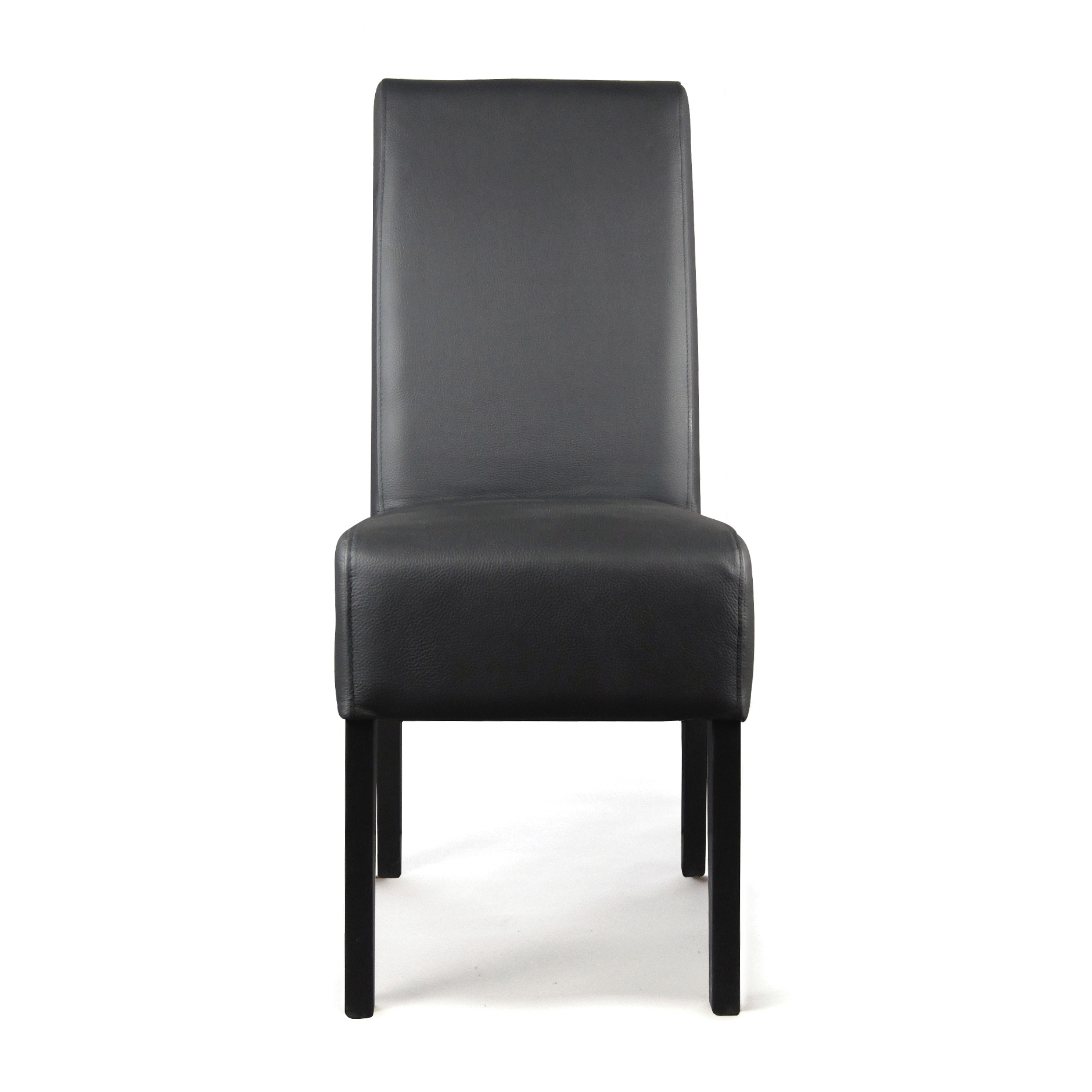 Lederstuhl 'Mendoza', schwarz, L 59 cm, B 43 cm, H 102 cm