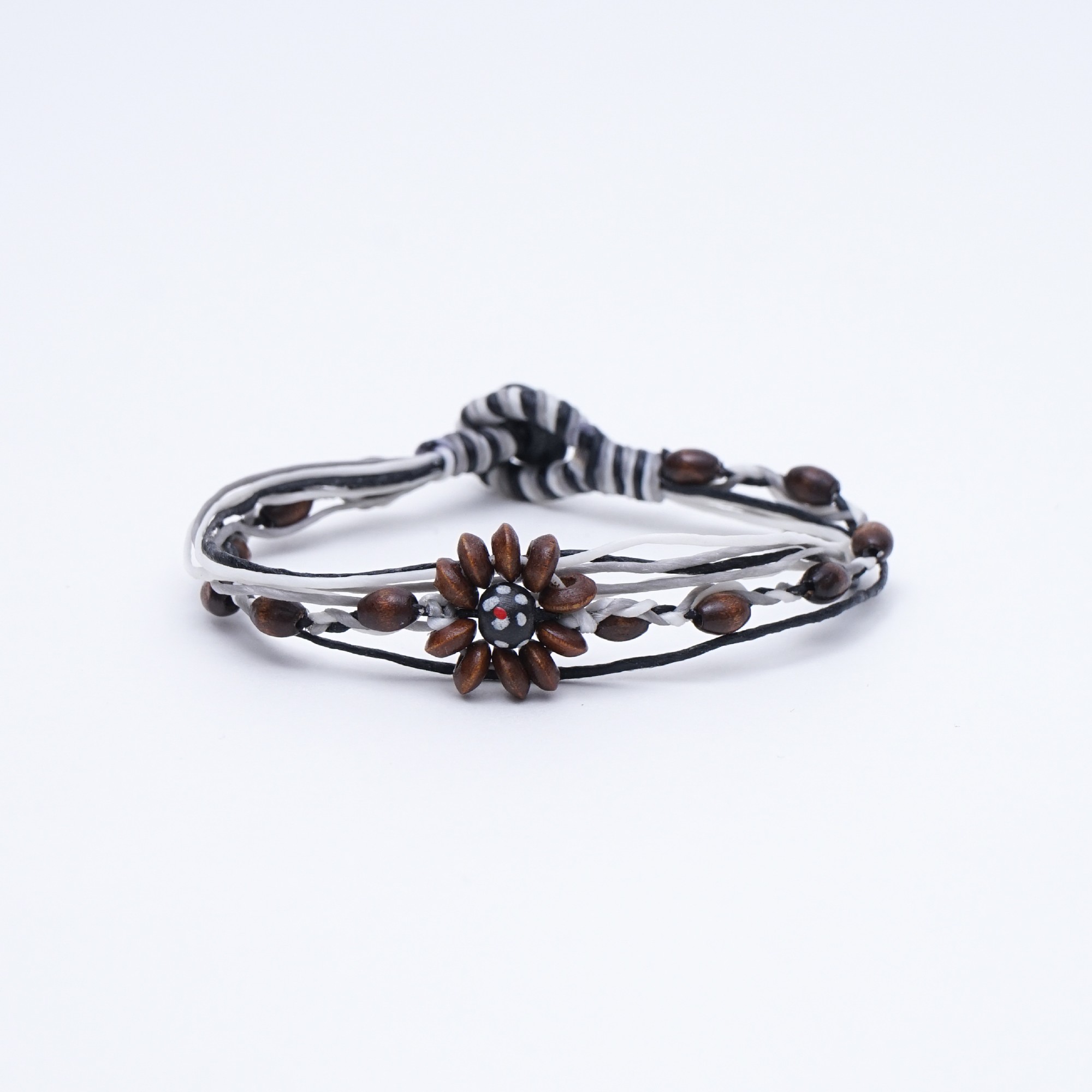 Armband 'Amy', handgefertigt, schwarz, grau