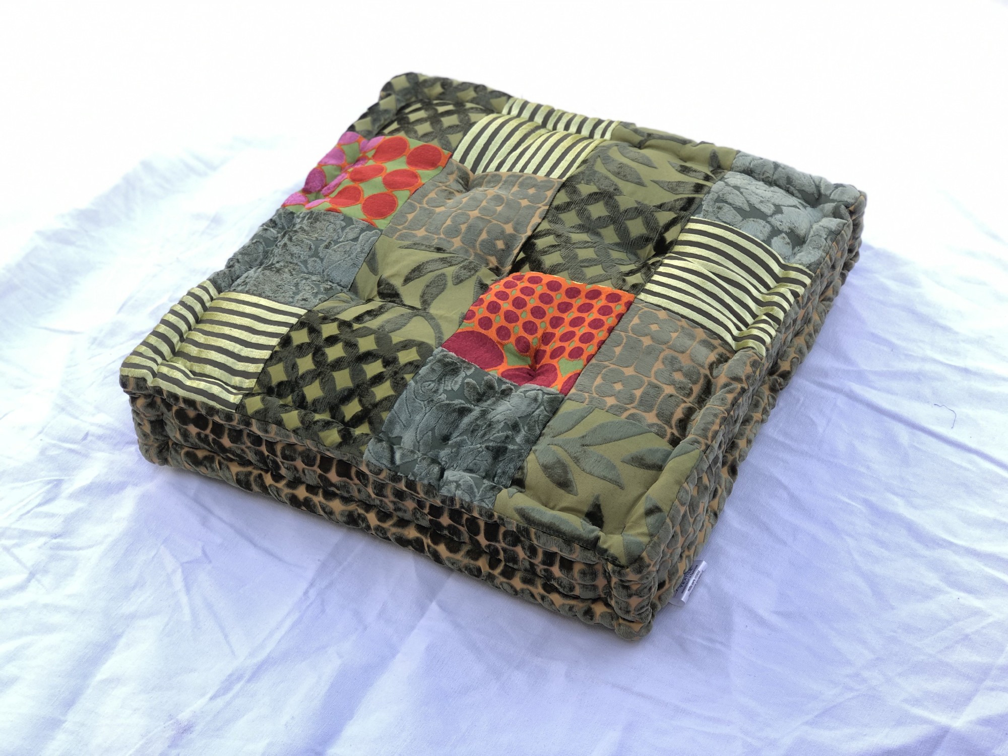 Sitzkissen Patchwork, grün, T 45 cm, B 45 cm, H 10 cm