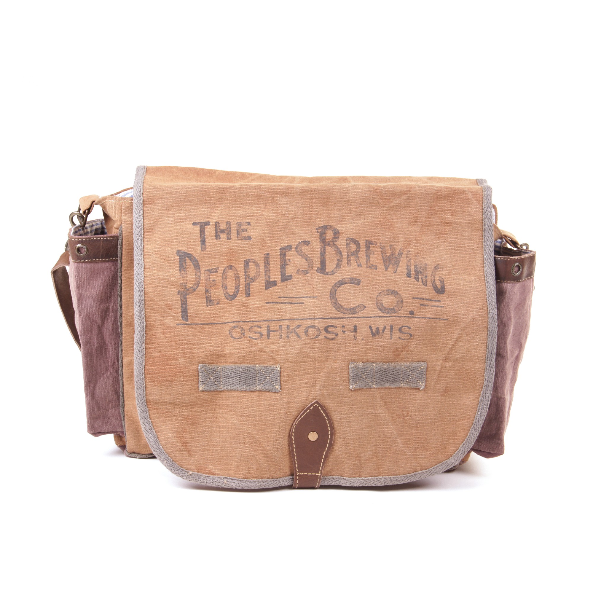 Tasche "Peoples Brewing", braun, B 35 cm, H 25 cm