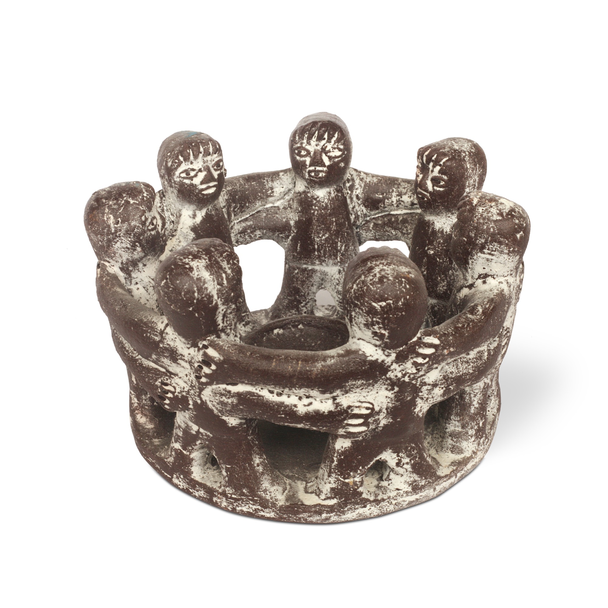 Kerzenhalter 'Friendship Circle 7', braun, Ø 19 cm, H 13 cm