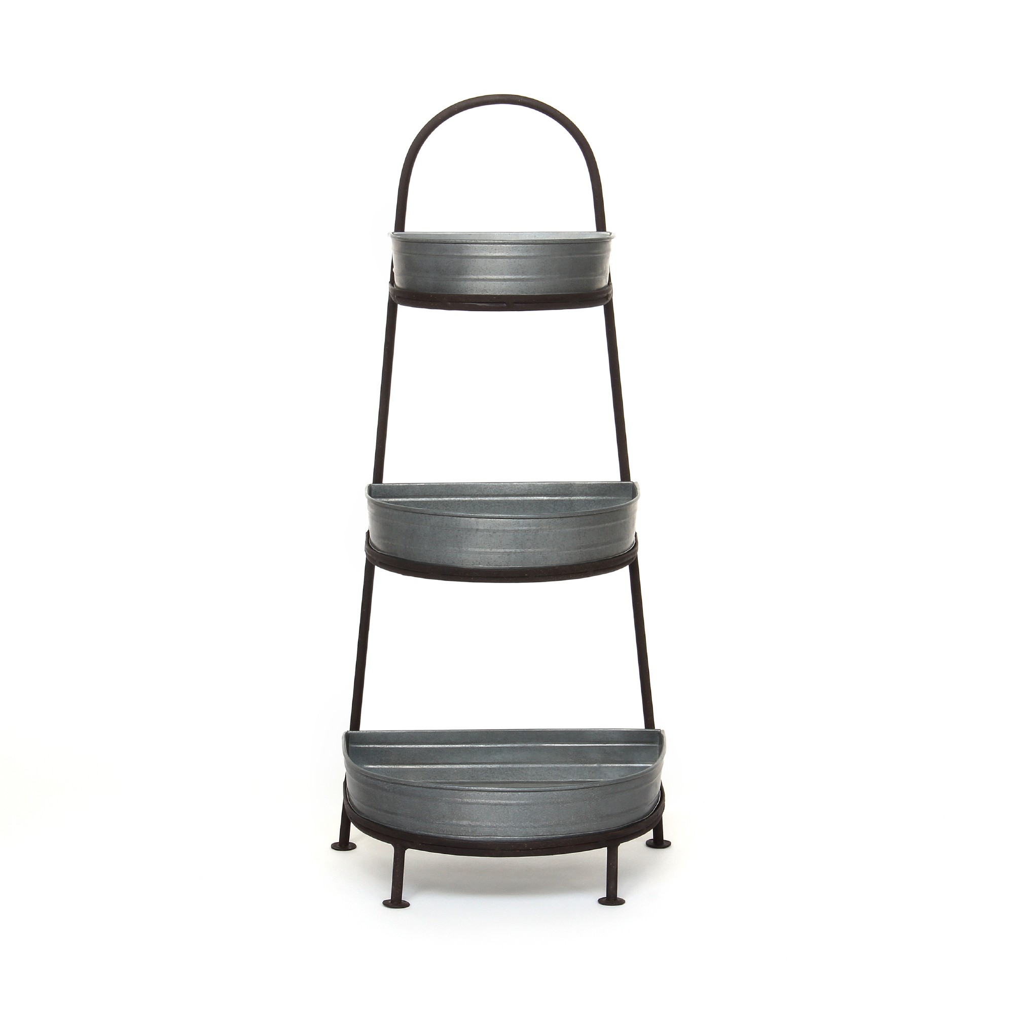 Regal '3 Körbe', schwarz, silbergrau, T 22 cm, B 30 cm, H 72 cm