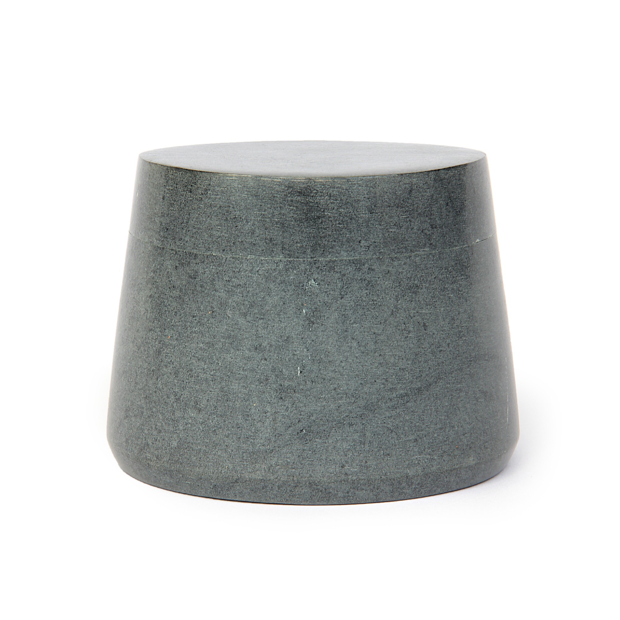 Box grauer Speckstein, grau, Ø 10 cm, H 8 cm