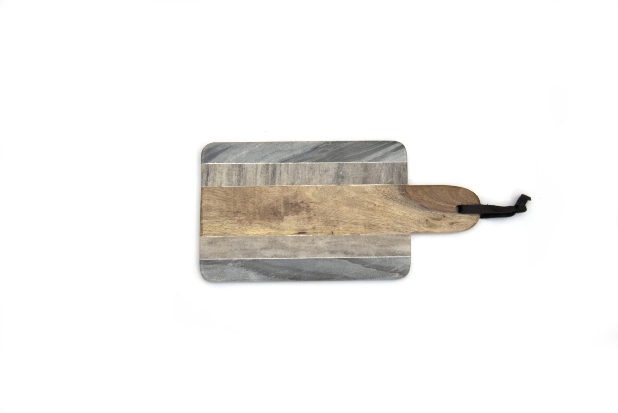 Schneidebrett 'Gupta', aus Marmor und Holz, L 15 cm, B 30 cm, H 1 cm