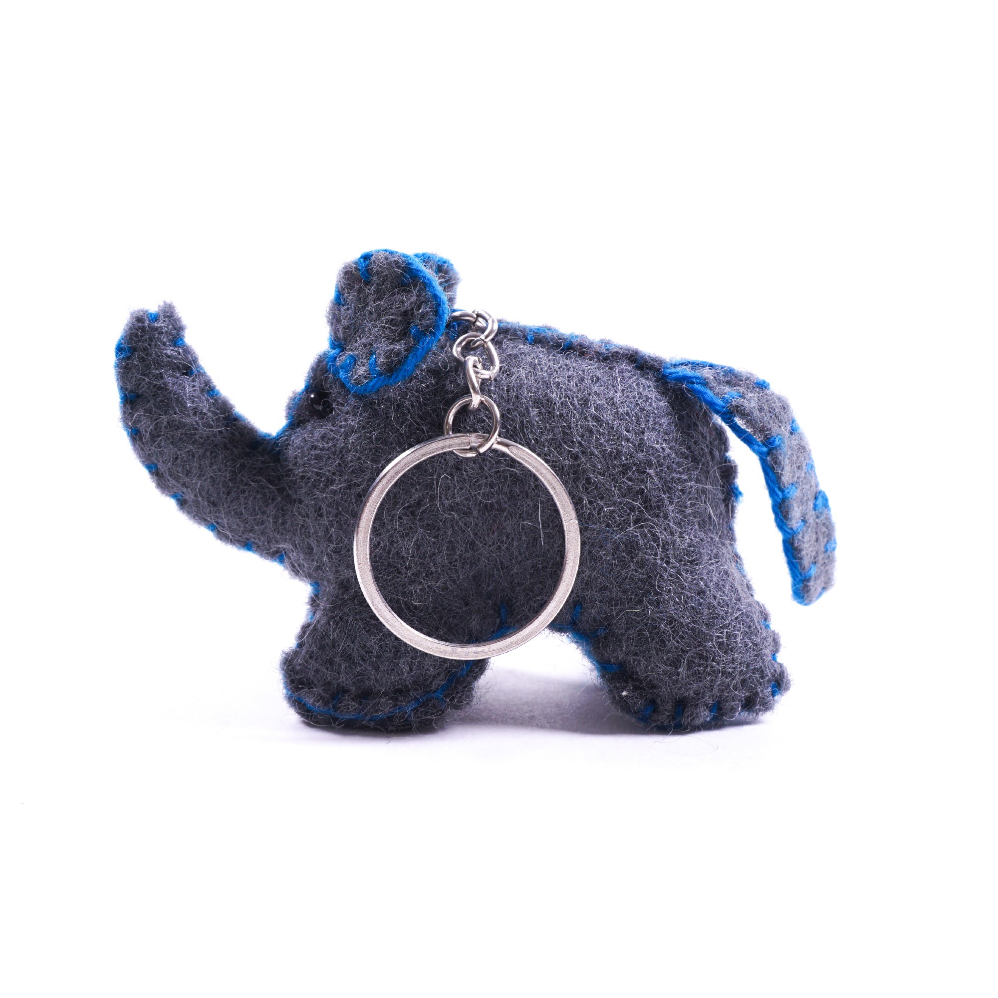 Schlüsselanhänger 'Elefant', grau, blau