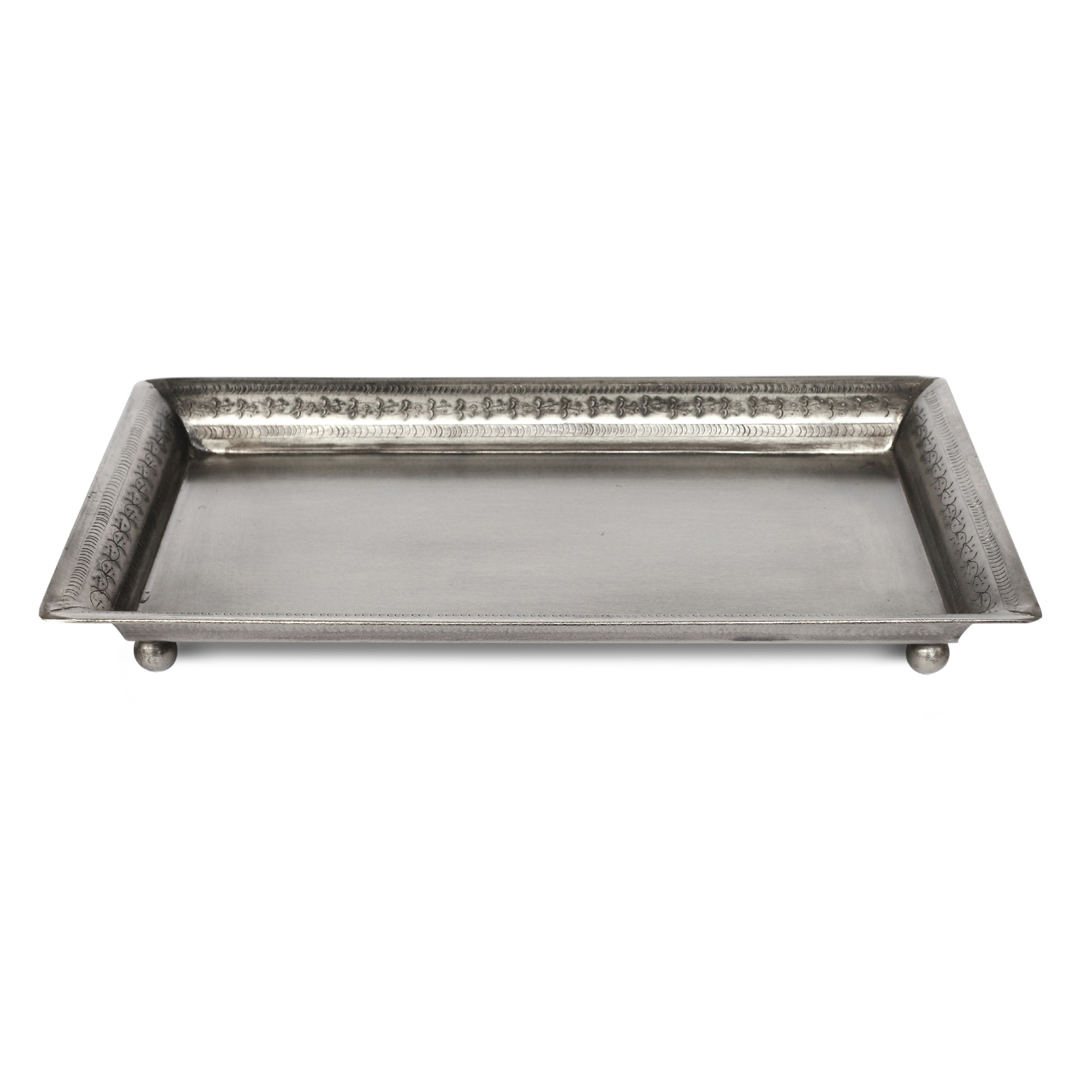 Ablage rechteckig, silber, L 19 cm, B 32 cm, H 3 cm
