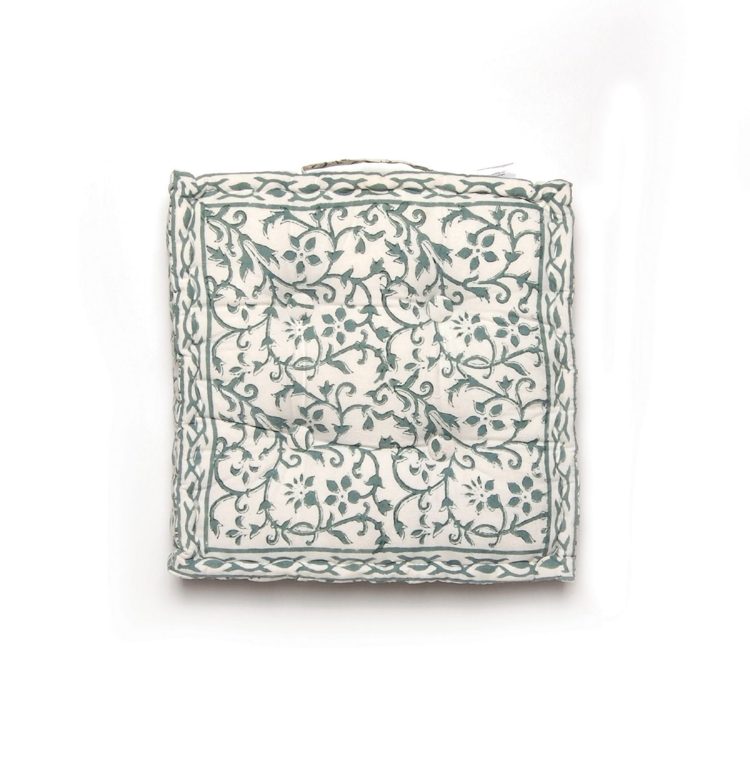 Sitzkissen 'Faiza', grün, weiß, L 50 cm, B 50 cm, H 8 cm